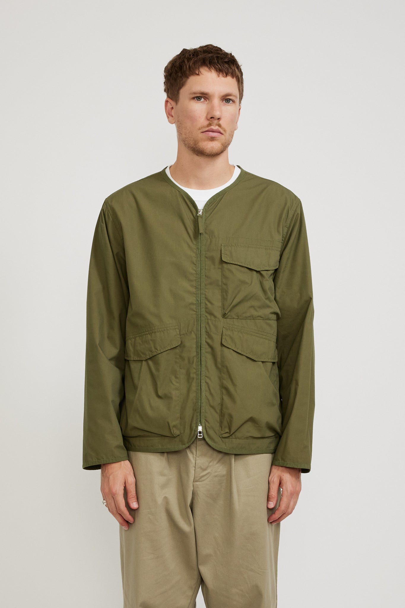 Universal Works | Parachute Liner Jacket Olive Recycled Poly Tech | Maplestore