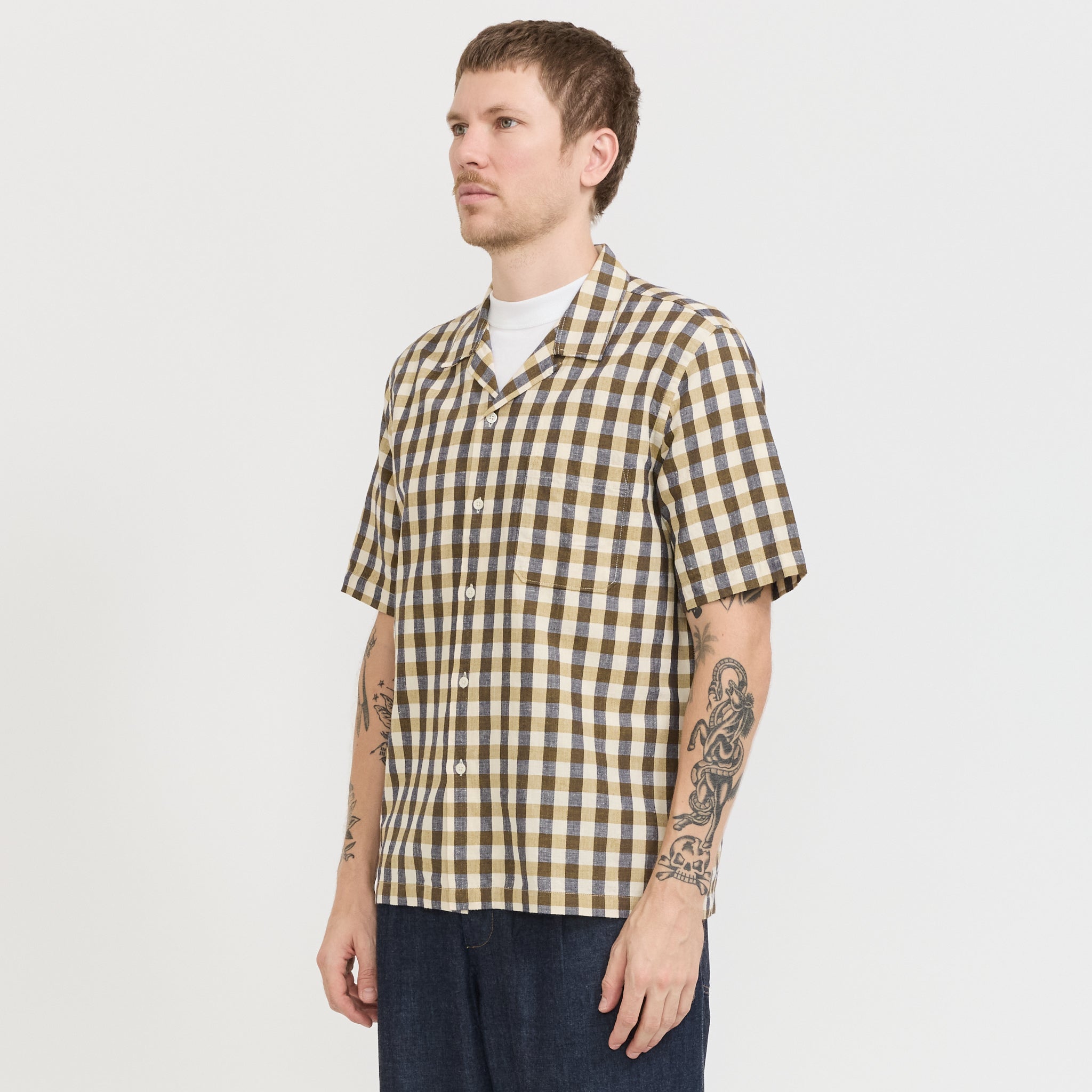 Universal Works | Road Shirt Aberdeen Lincot Olive | Maplestore