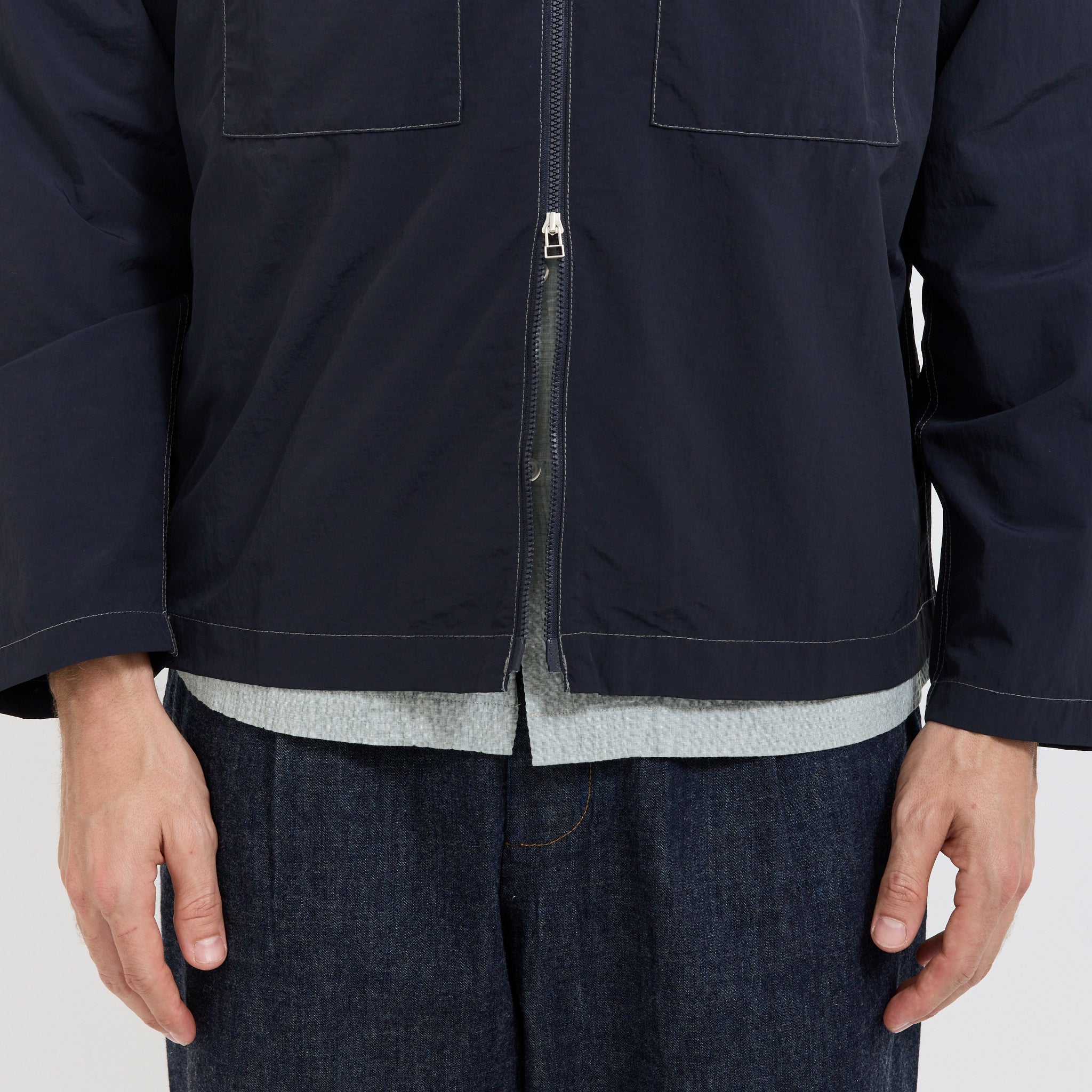 Universal Works | Zip Too Shirt Navy | Maplestore