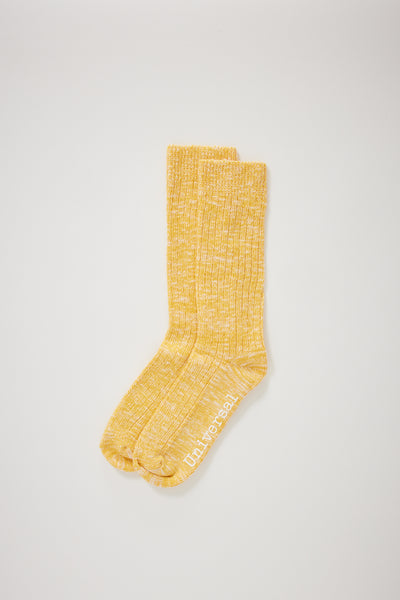 Universal Works | Slub Knit Sock Yellow | Maplestore