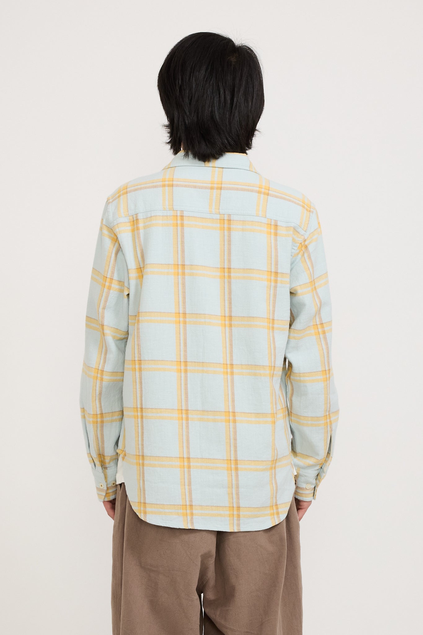 Universal Works | Work Shirt Slub Twill Check Blue | Maplestore