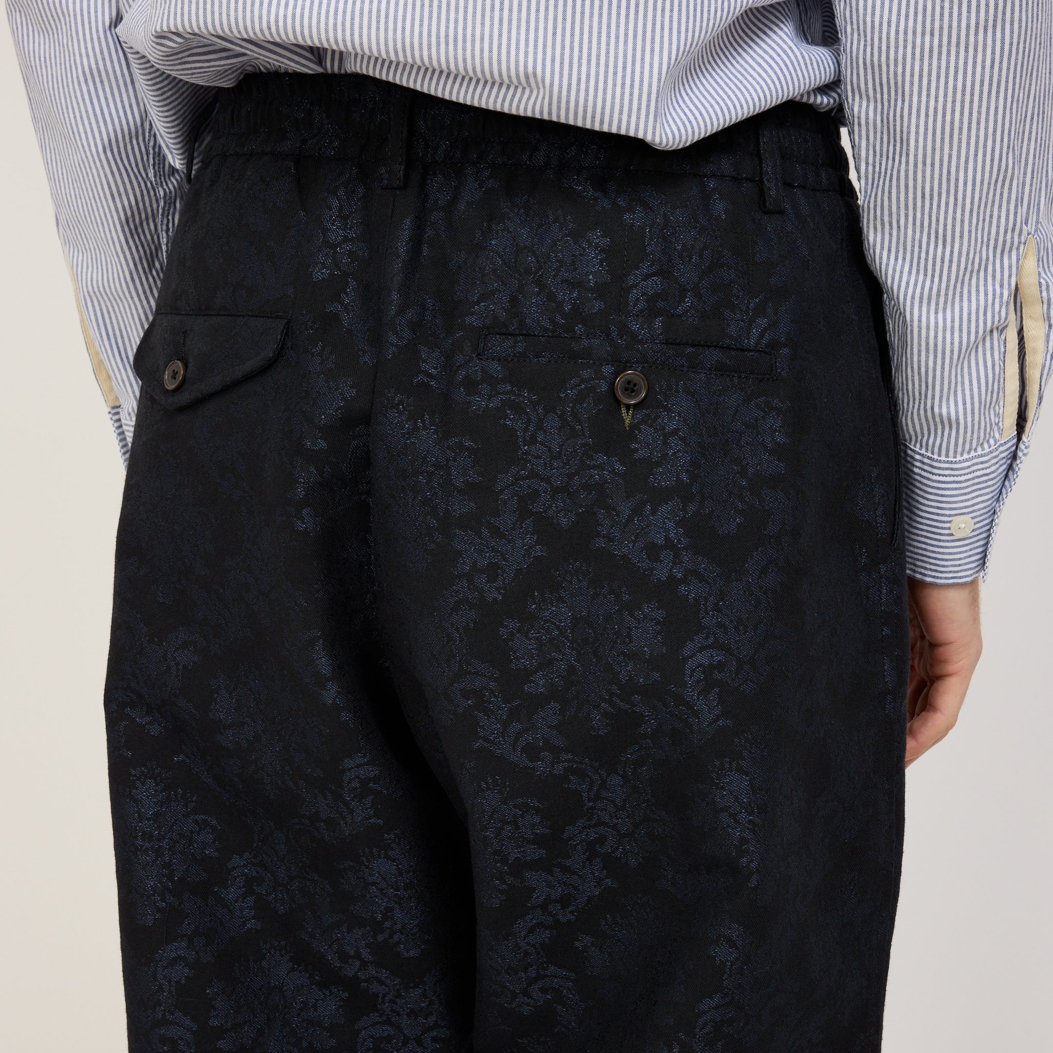 Universal Works | Oxford Pant Black Starry Night Cotton Mix | Maplestore