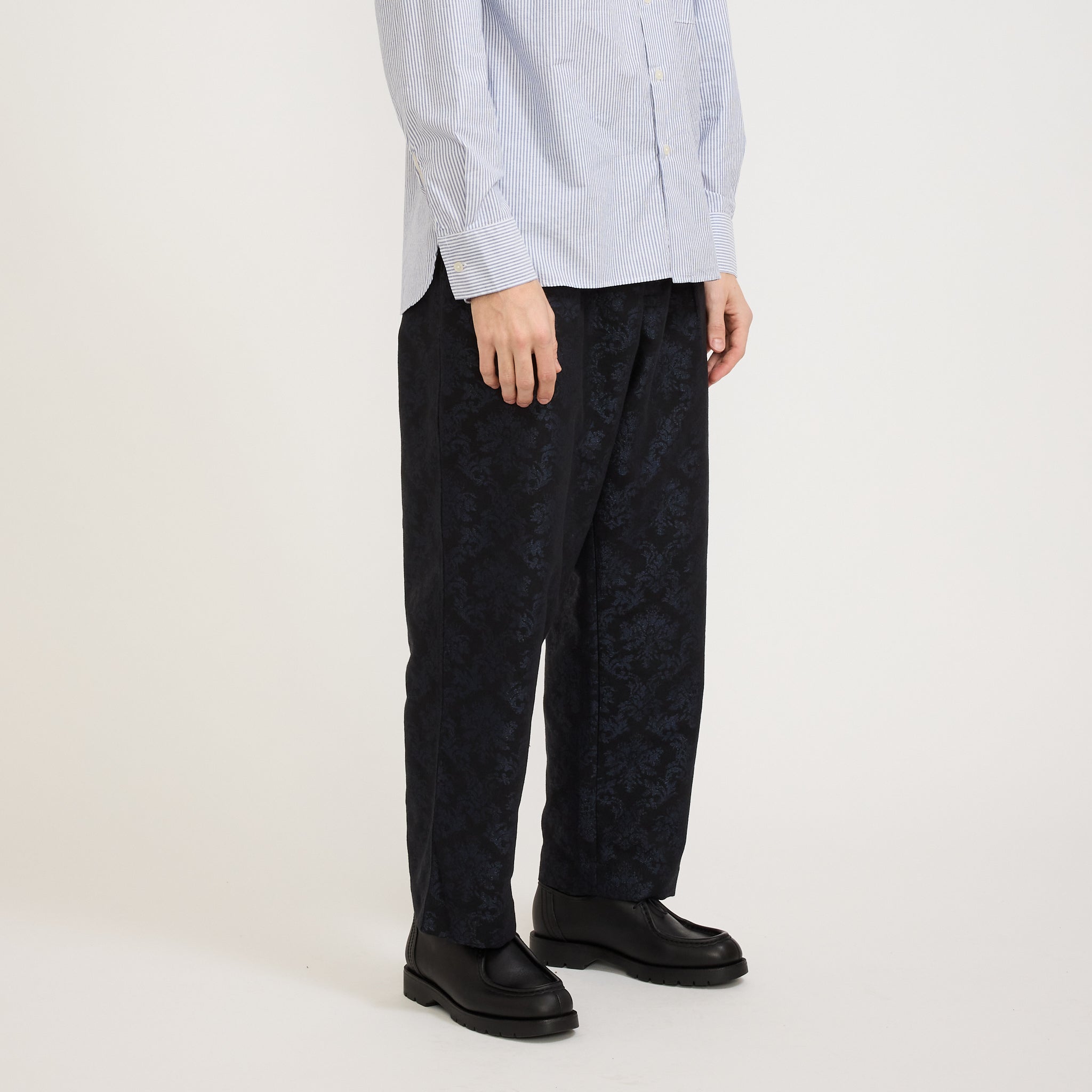 Universal Works | Oxford Pant Black Starry Night Cotton Mix | Maplestore