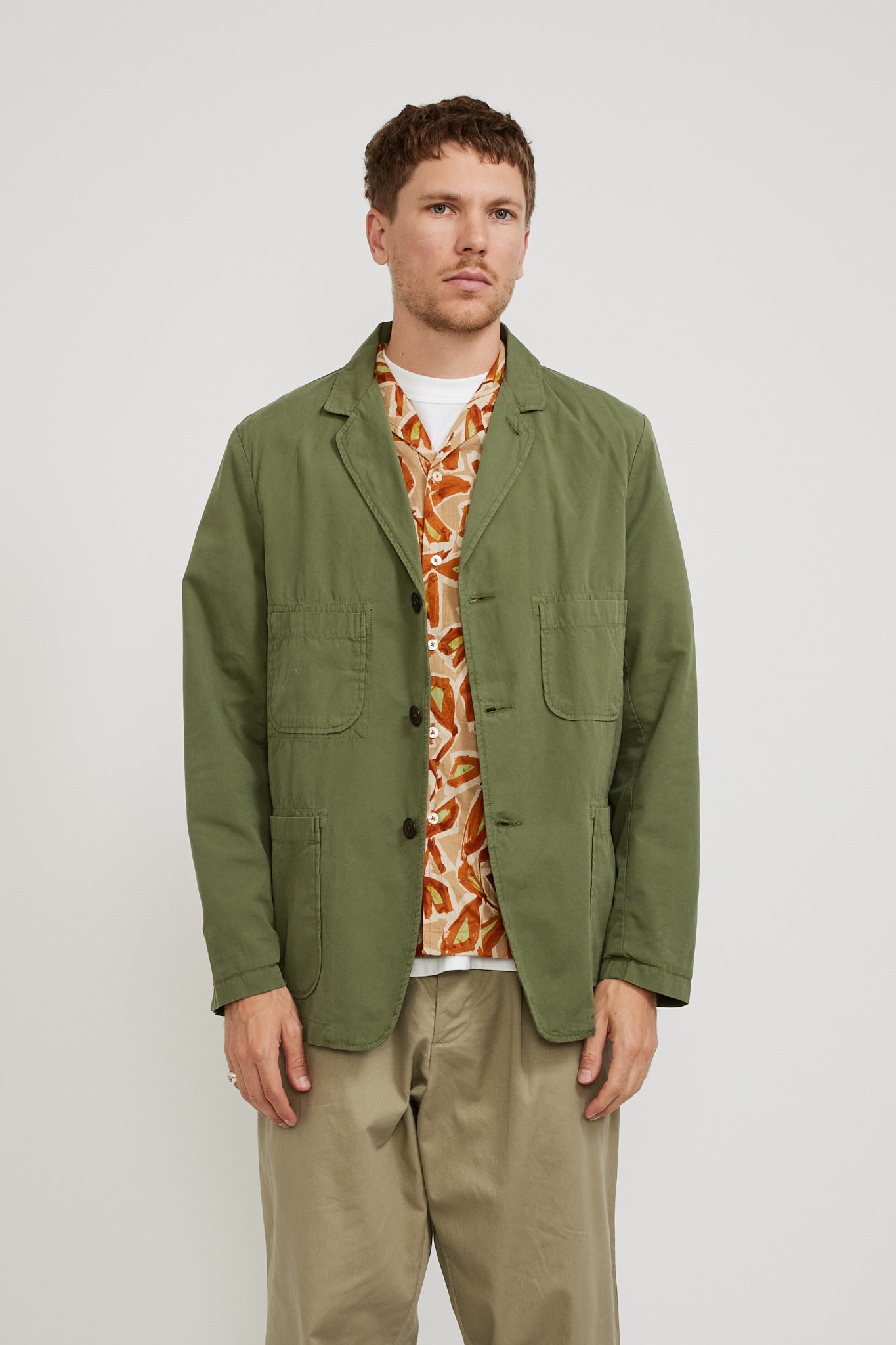 Universal Works Five Pocket Jacket Birch Summer Canvas | Maplestore