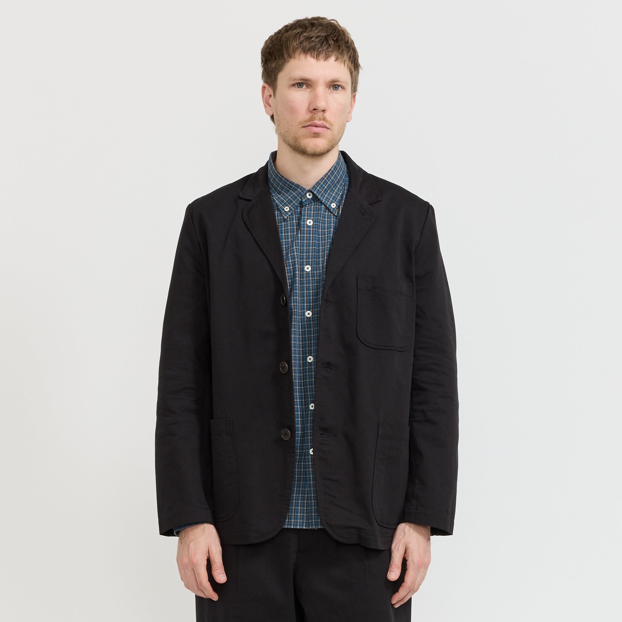 Universal Works | Three Button Jacket Twill Black | Maplestore