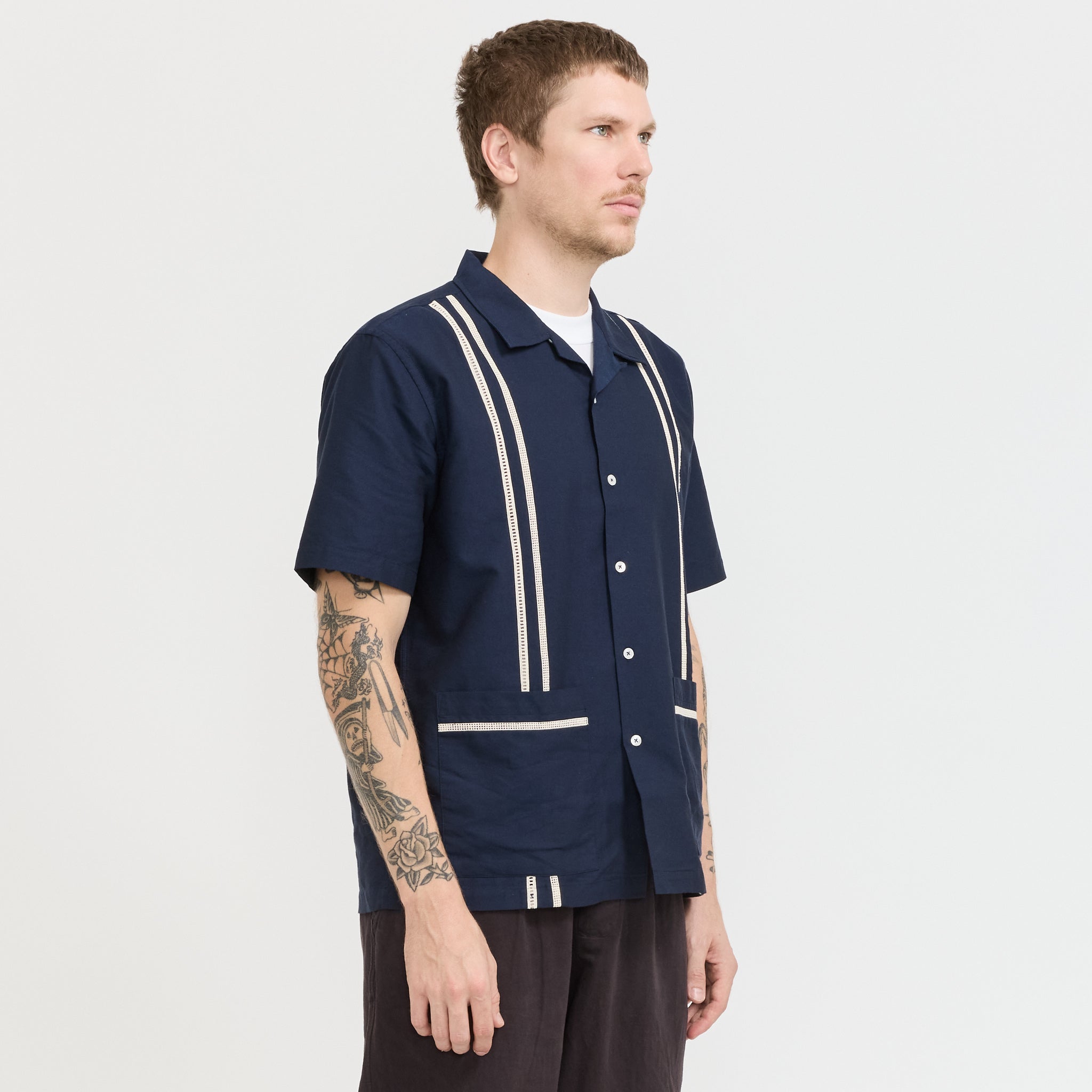 Universal Works | Tropicana Oxford Shirt Navy | Maplestore