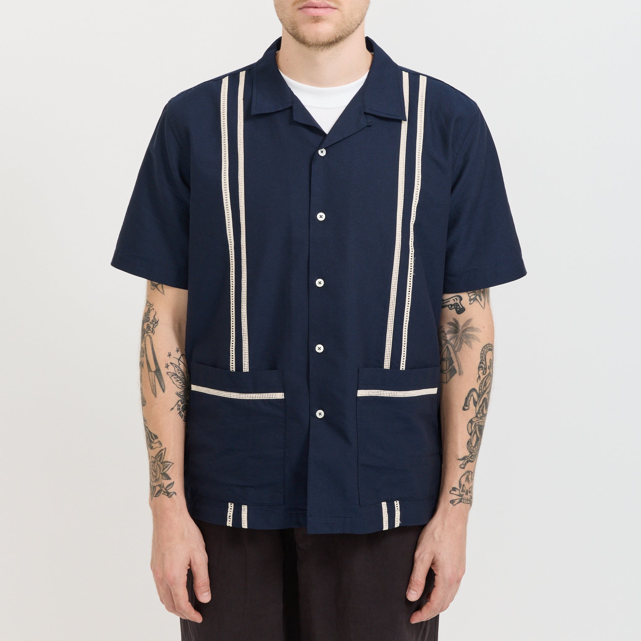 Universal Works | Tropicana Oxford Shirt Navy | Maplestore