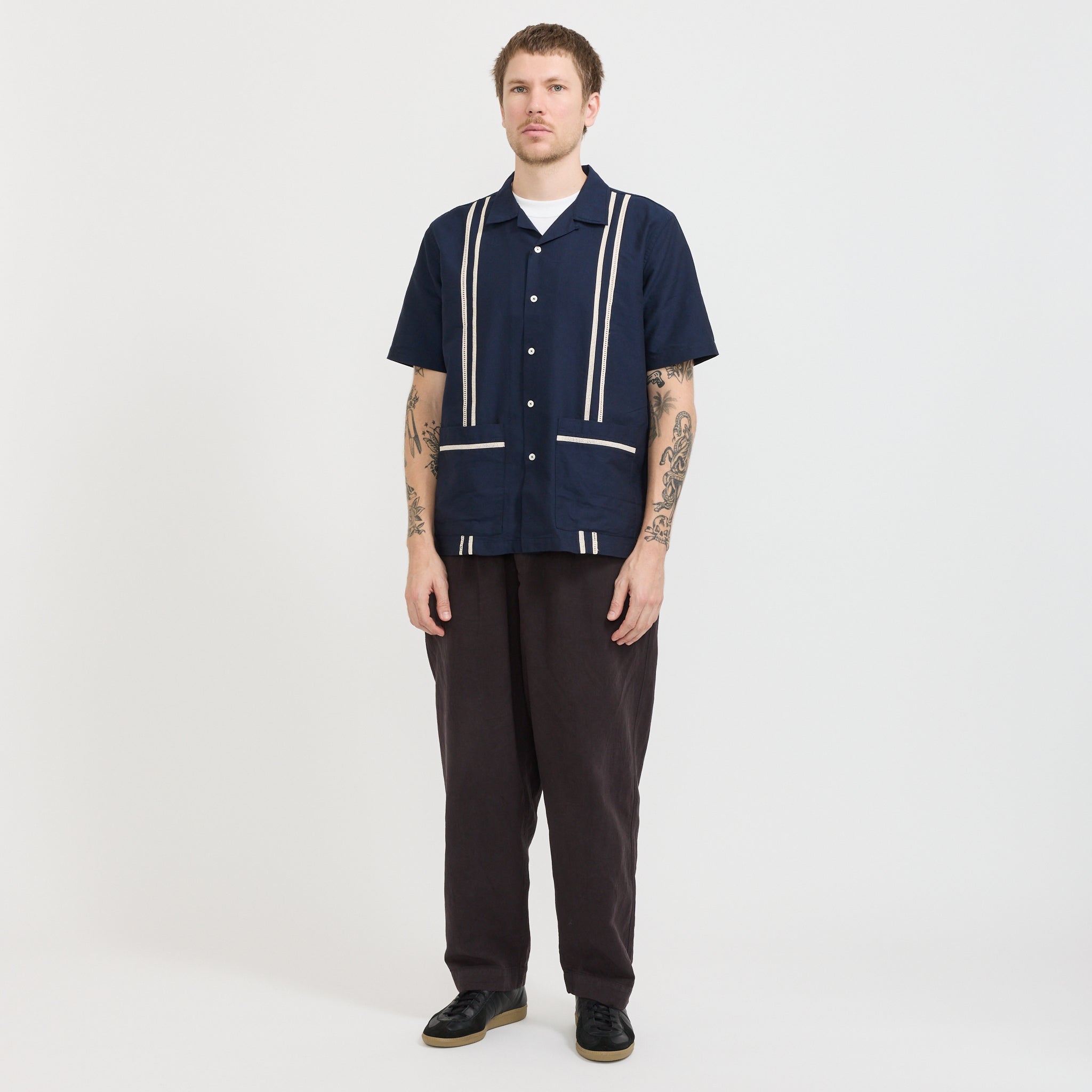 Universal Works | Tropicana Oxford Shirt Navy | Maplestore