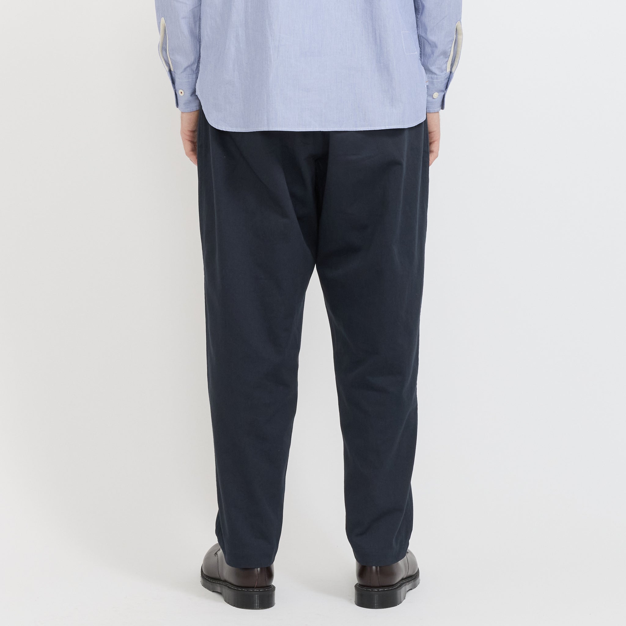 Pleated Track Pant Twill Navy