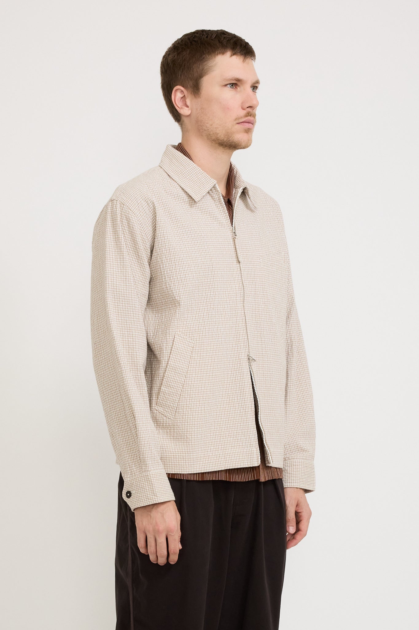 Windcheater Jacket Ospina Check Cotton Ecru/Sand