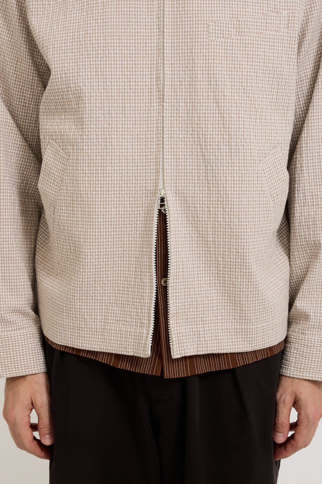 Windcheater Jacket Ospina Check Cotton Ecru/Sand
