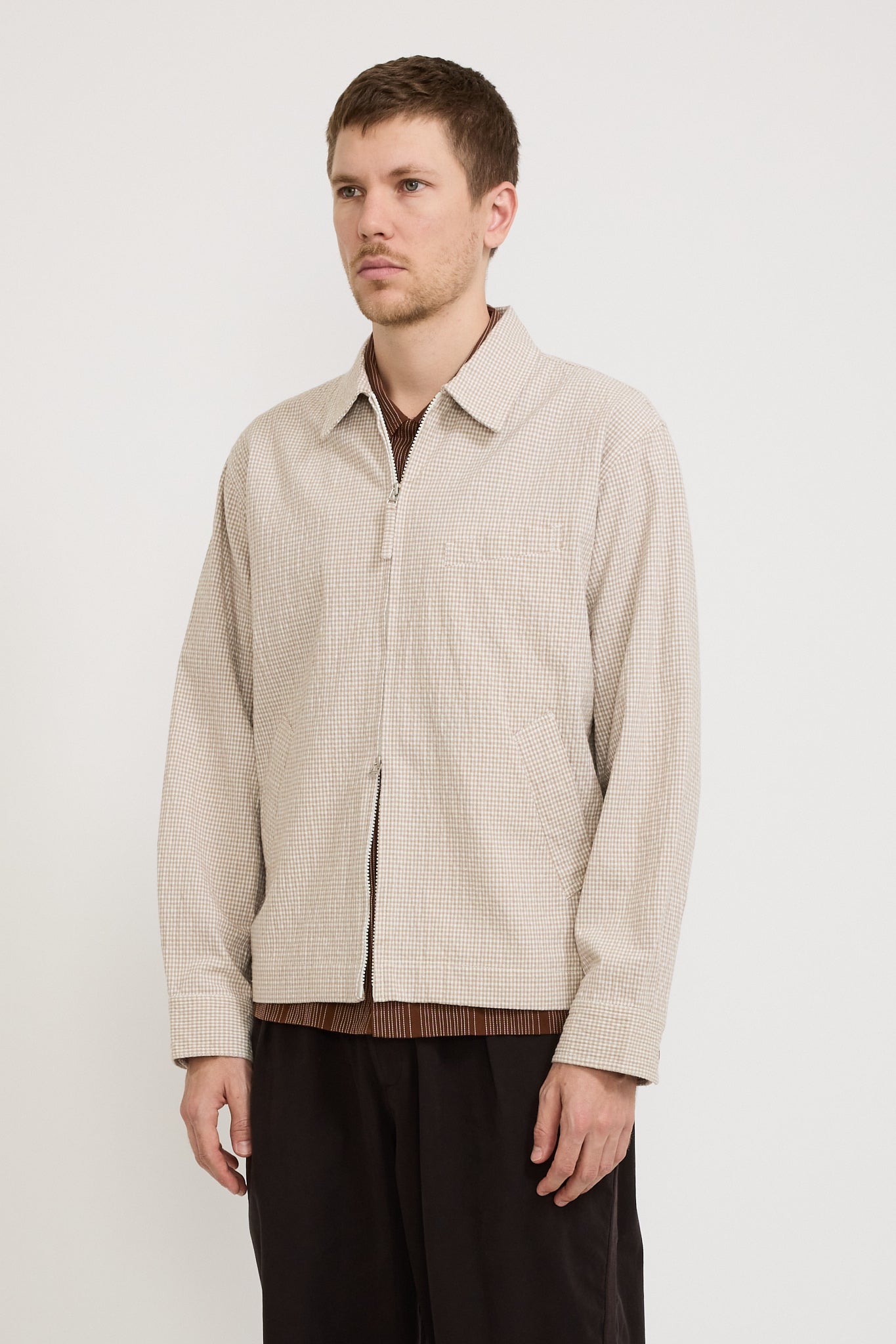 Windcheater Jacket Ospina Check Cotton Ecru/Sand