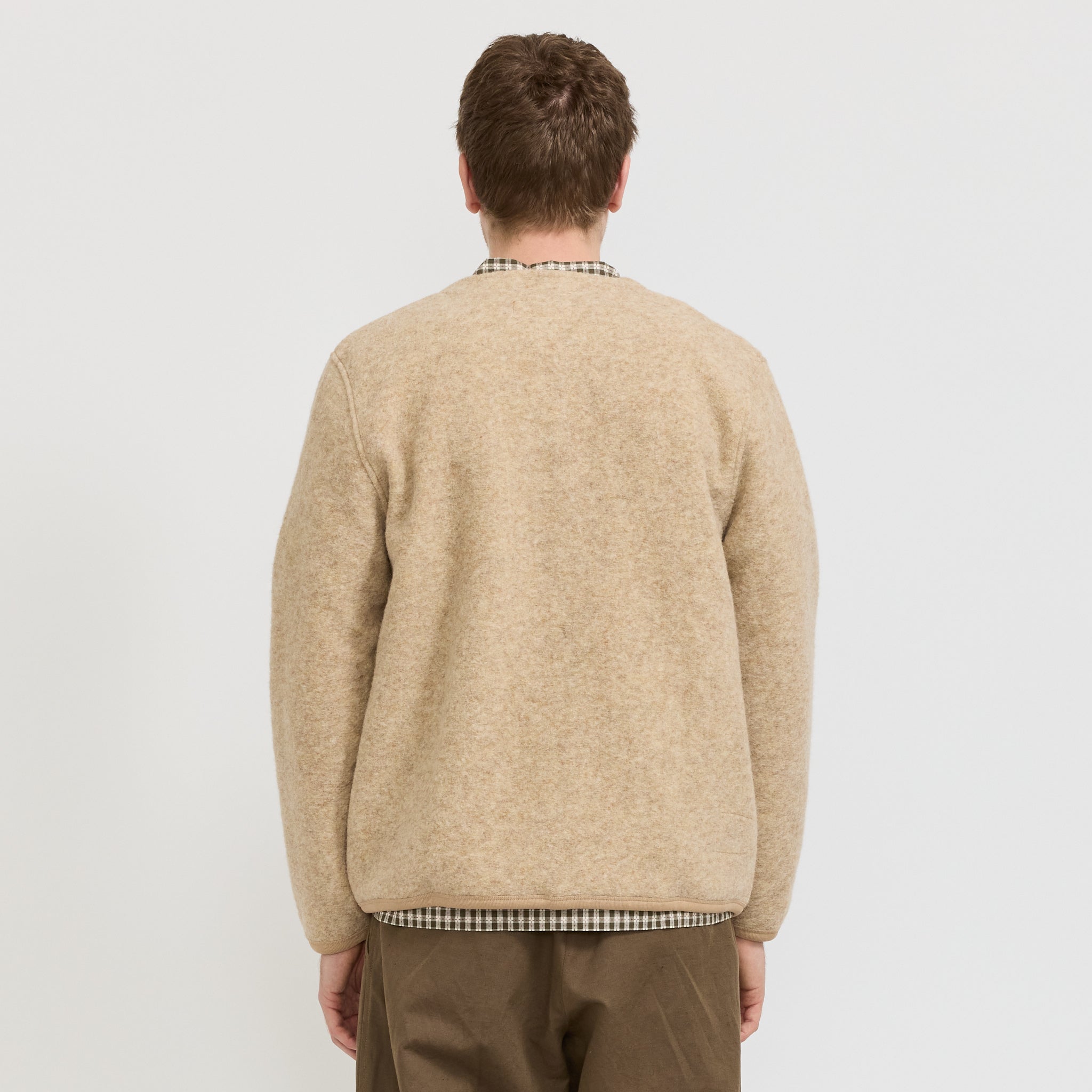 Universal Works | Wool Fleece Cardigan Fawn | Maplestore