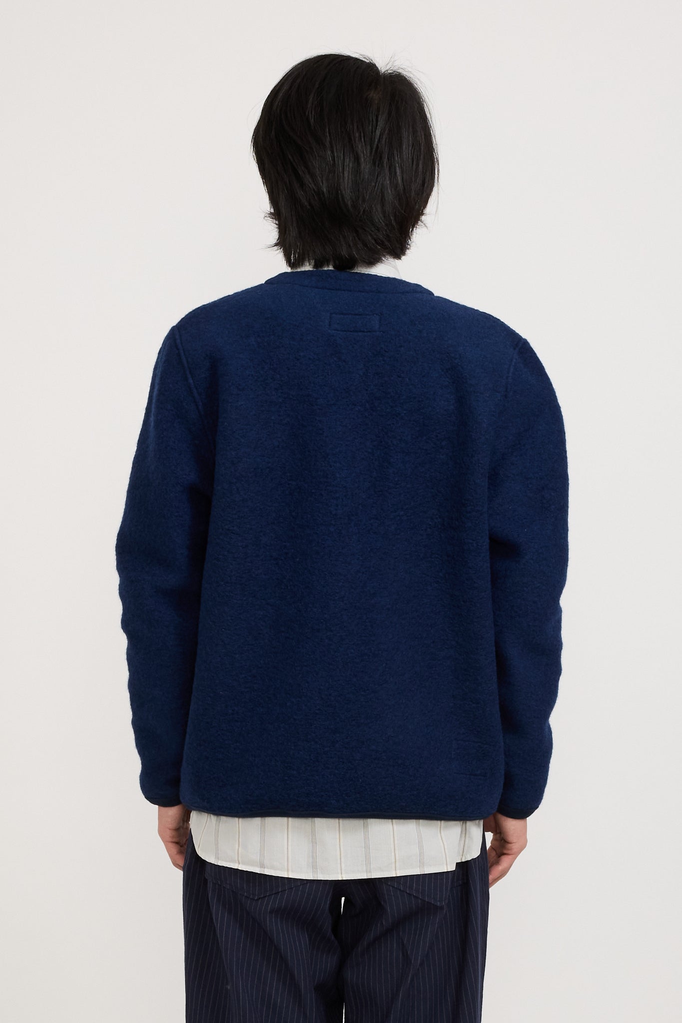 Universal Works | Wool Fleece Cardigan Indigo | Maplestore