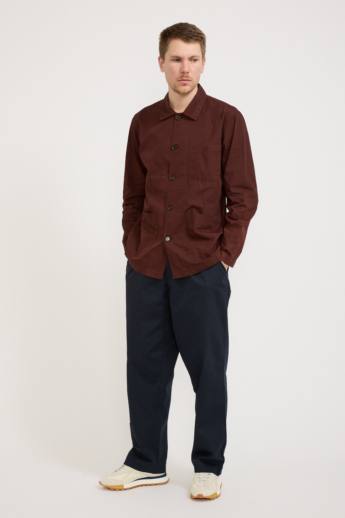 Bakers Overshirt Organic Fine Poplin Rich Brown