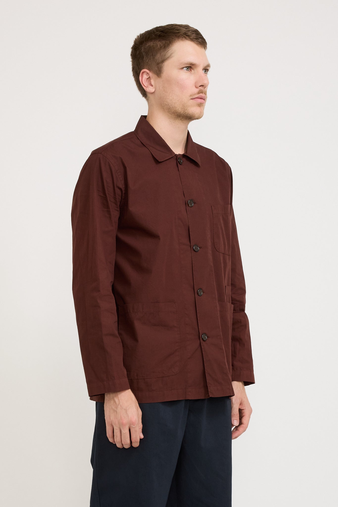 Bakers Overshirt Organic Fine Poplin Rich Brown