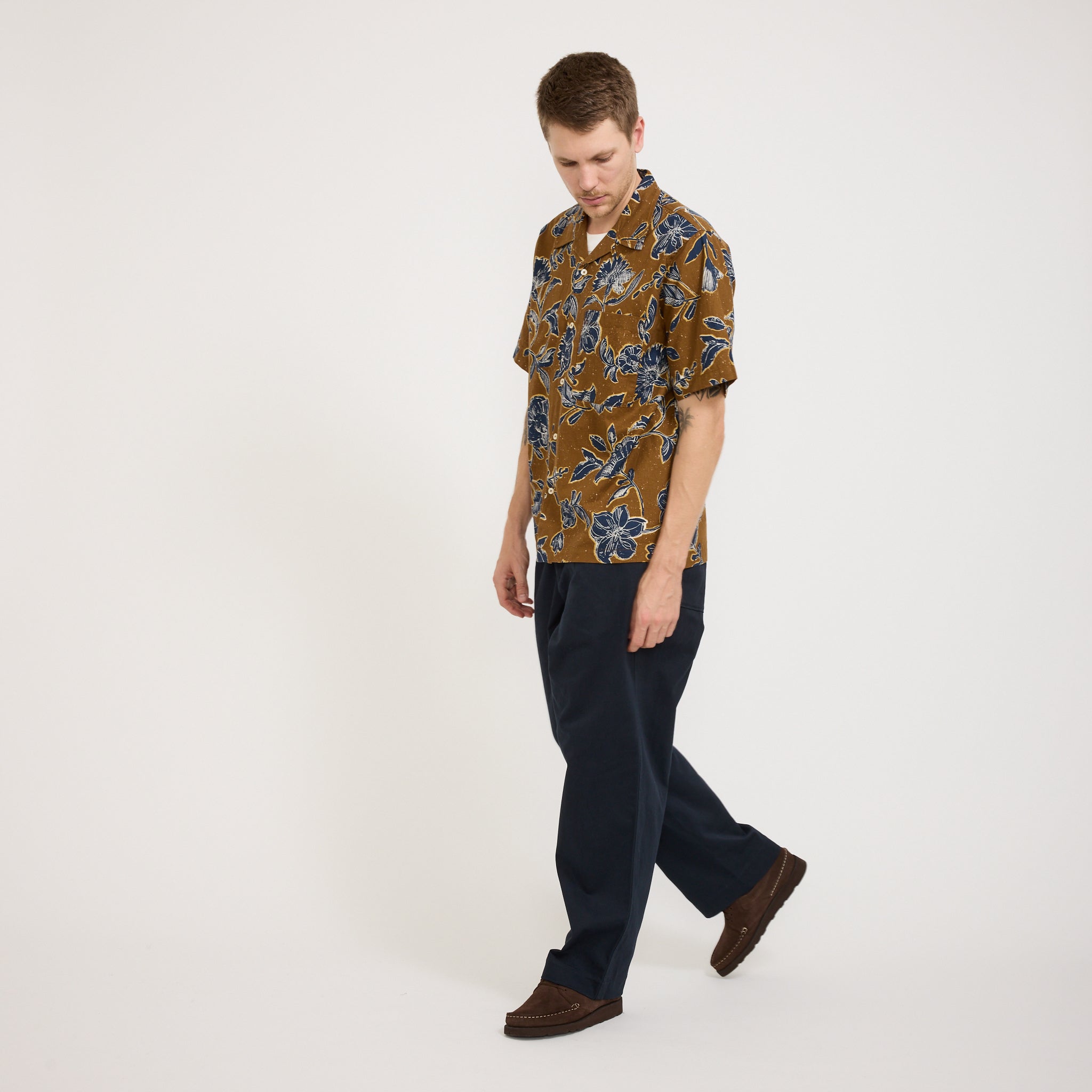 Universal Works | Camp Shirt Nippon Flower Gold | Maplestore