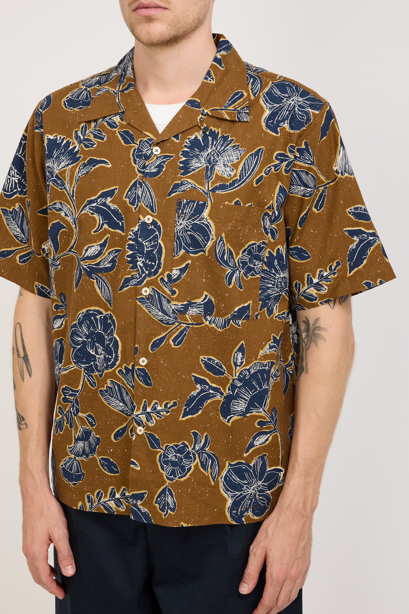 Camp Shirt Nippon Flower Gold