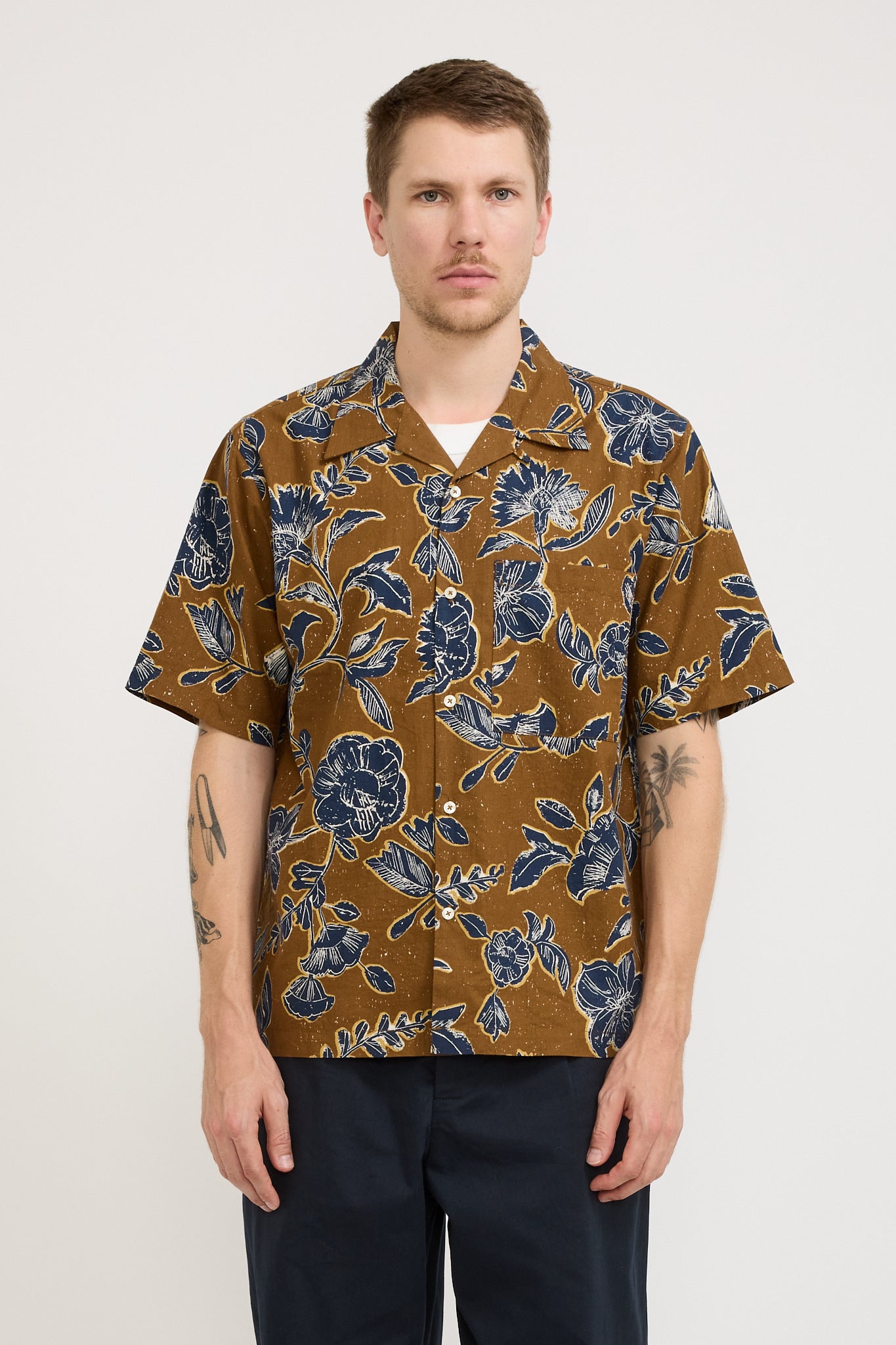 Camp Shirt Nippon Flower Gold