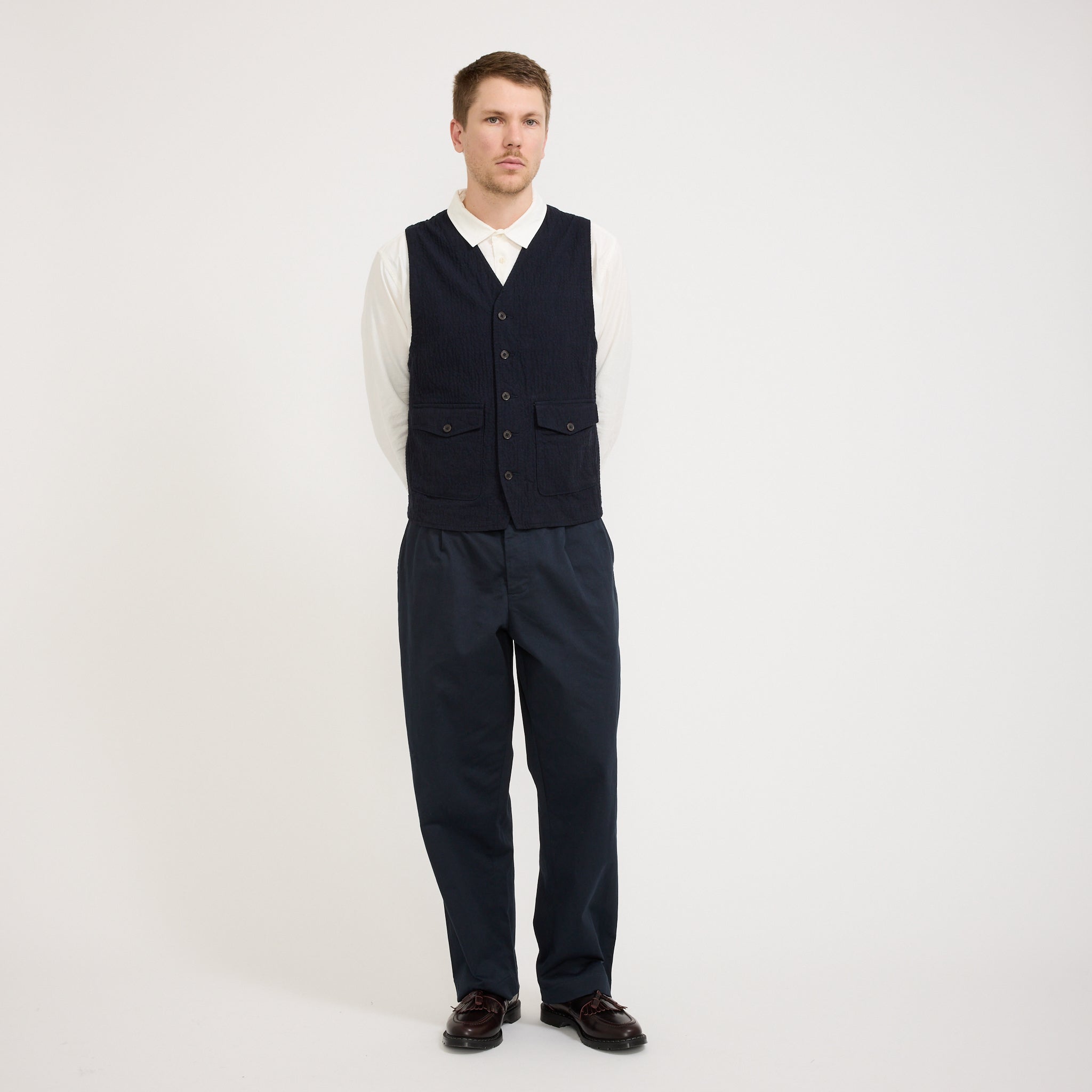 Field Waistcoat Ospina Cotton Dark Navy