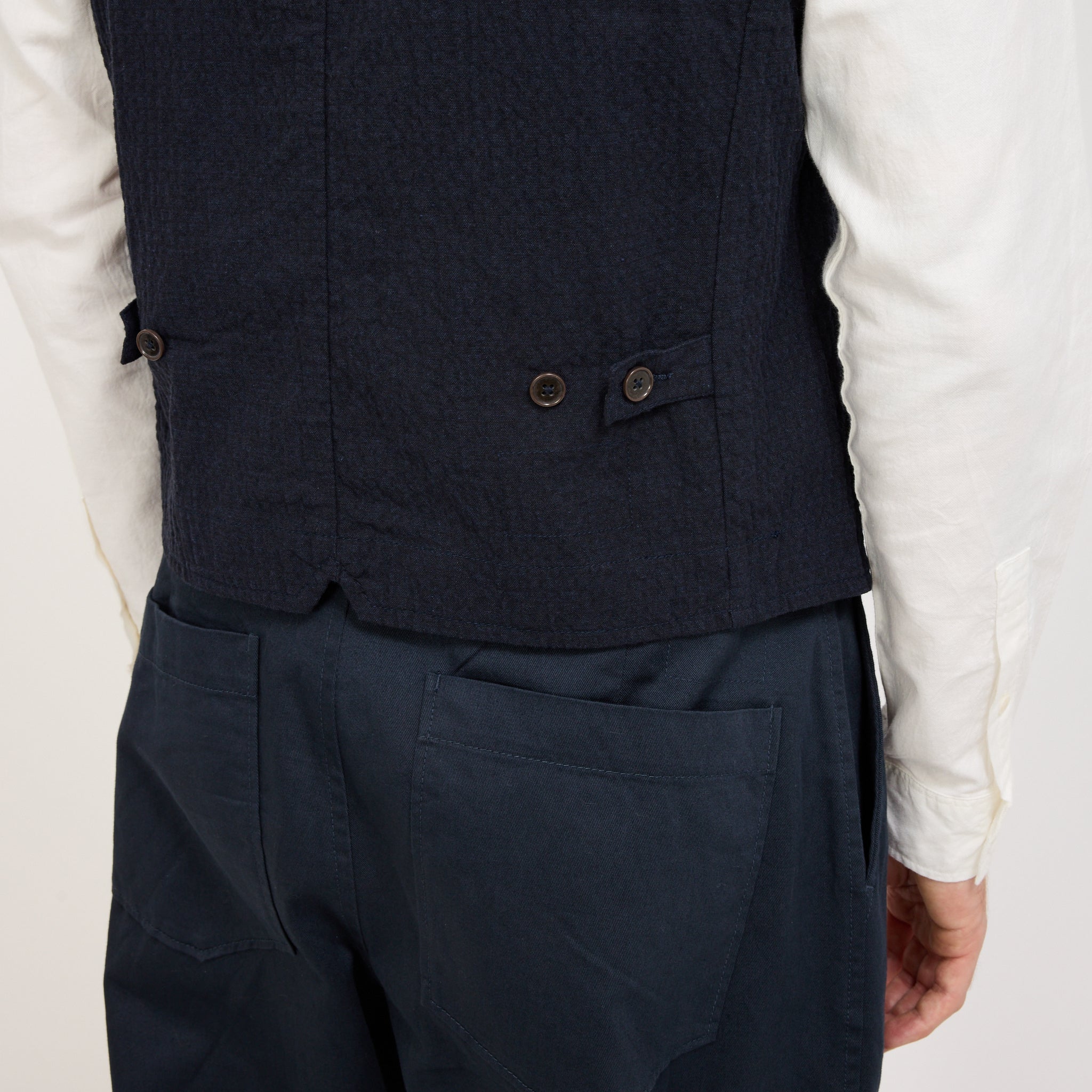 Universal Works | Field Waistcoat Ospina Cotton Dark Navy | Maplestore
