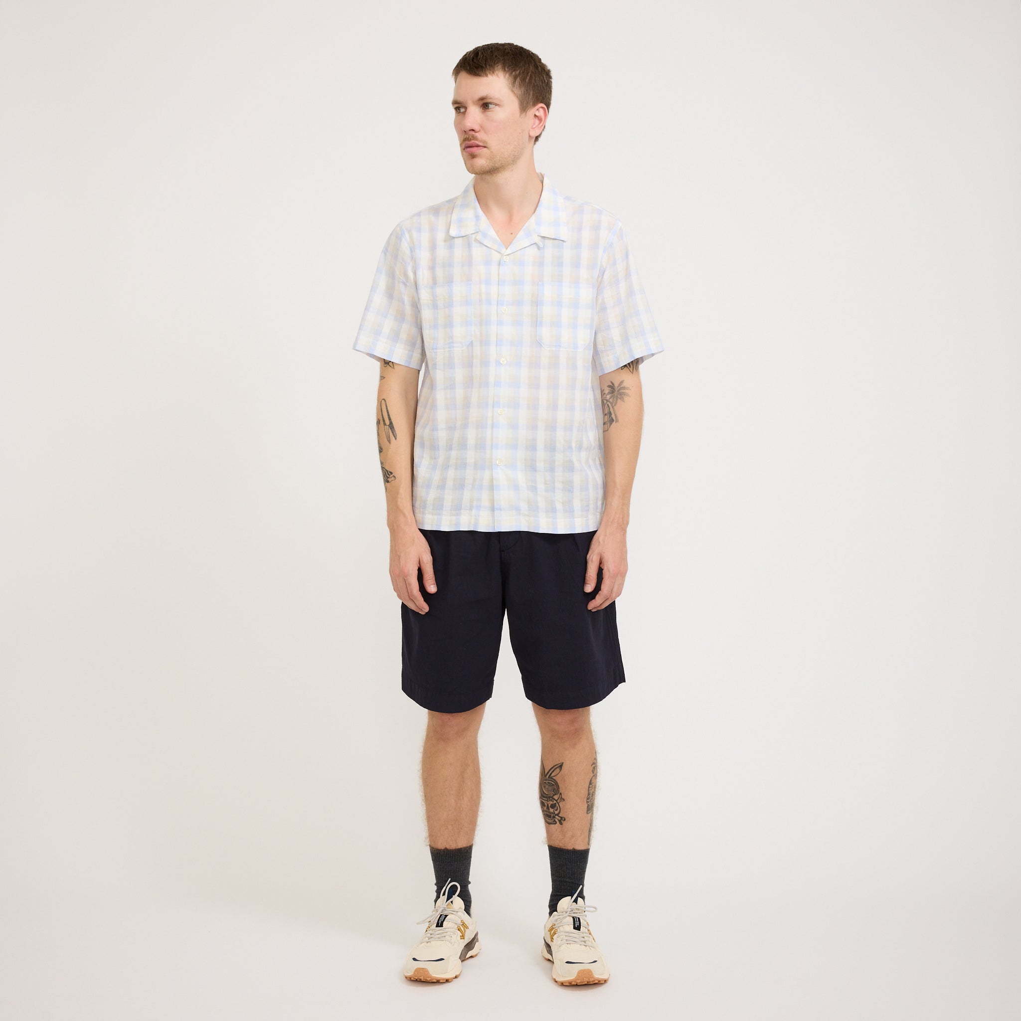 Sal Road Shirt Pastel Check Blue