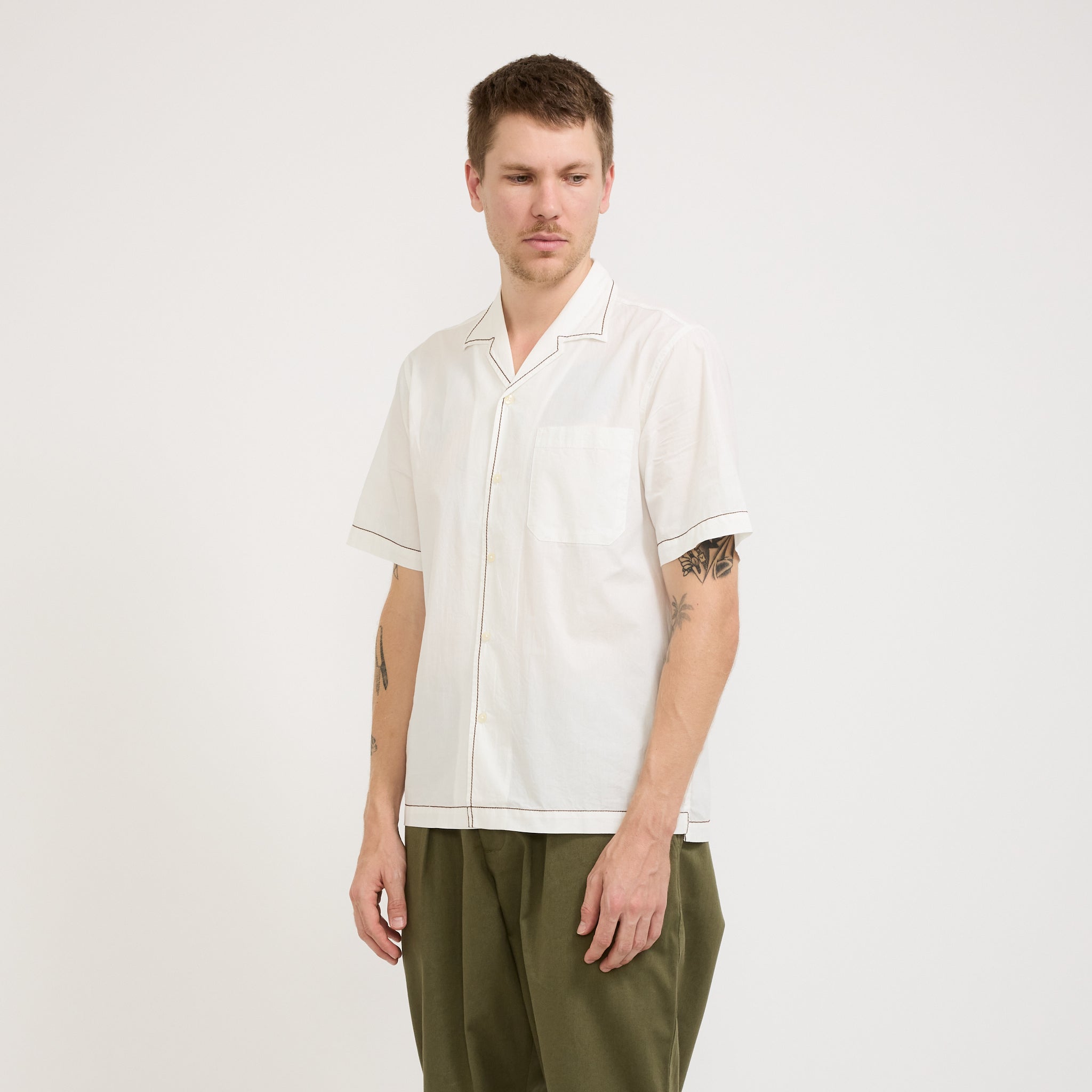 Universal Works | Minari Shirt Poplin Ecru | Maplestore