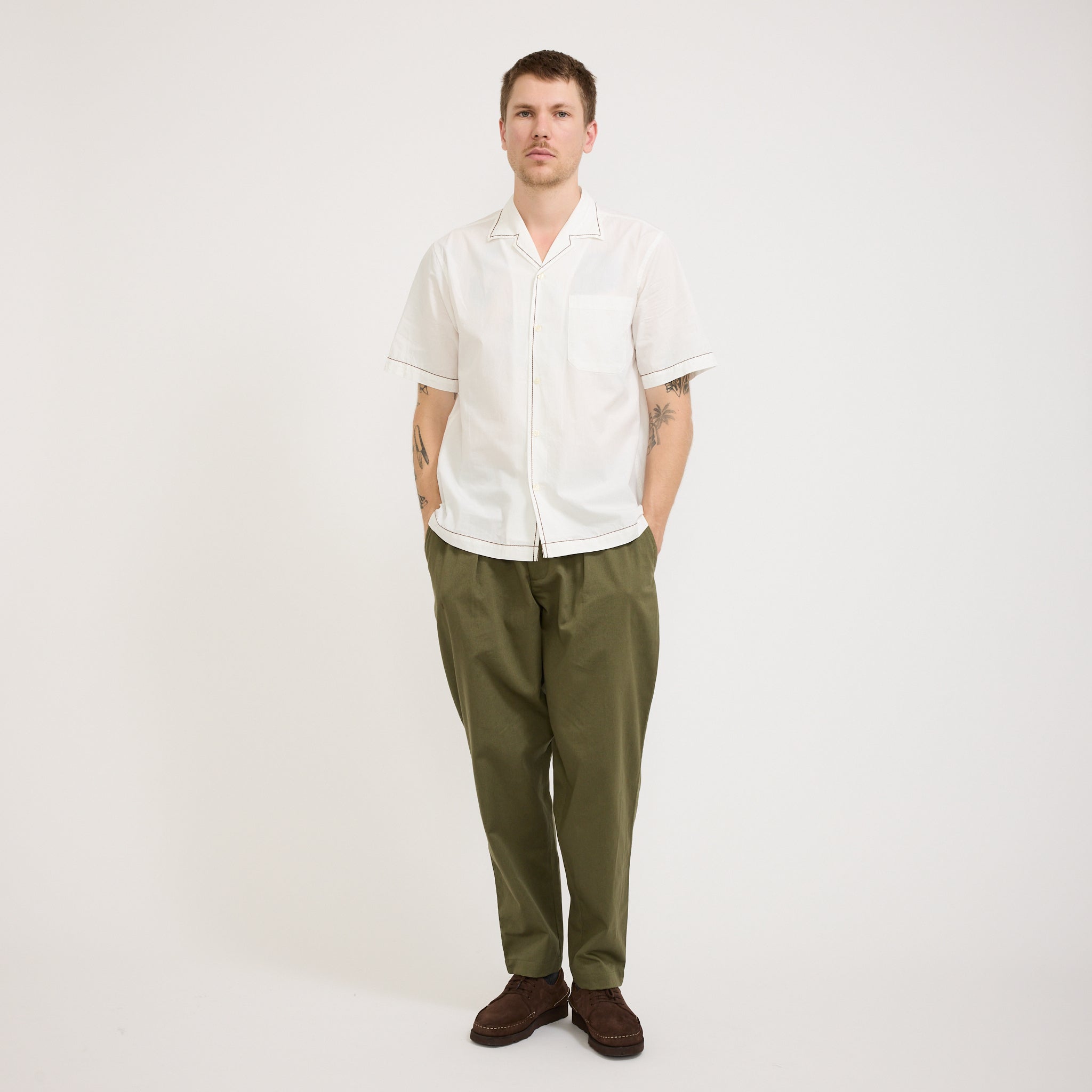 Universal Works | Minari Shirt Poplin Ecru | Maplestore