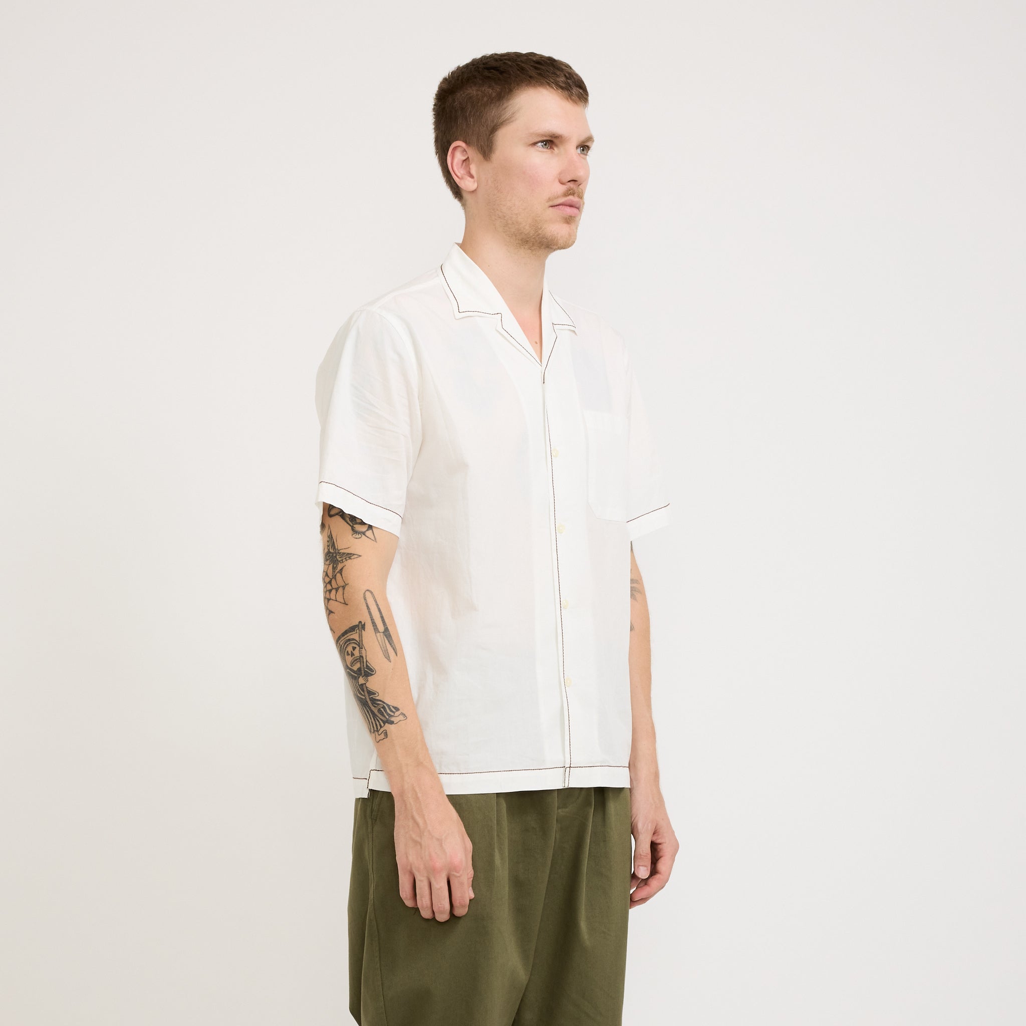 Universal Works | Minari Shirt Poplin Ecru | Maplestore