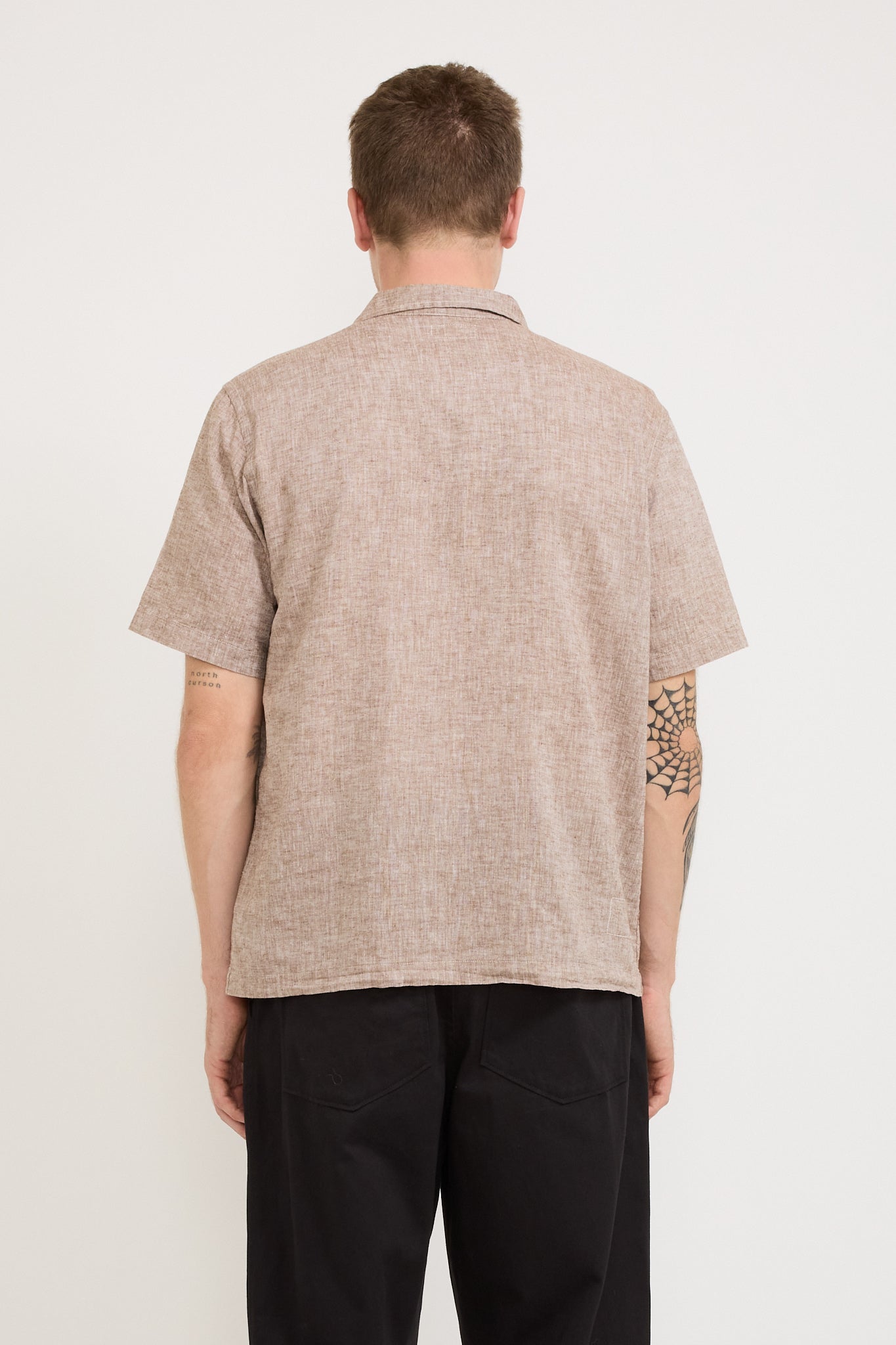 Road Shirt Slub Linen Mix Brown