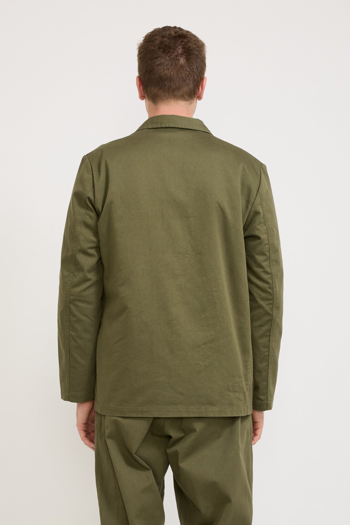 Three Button Jacket Twill Light Olive