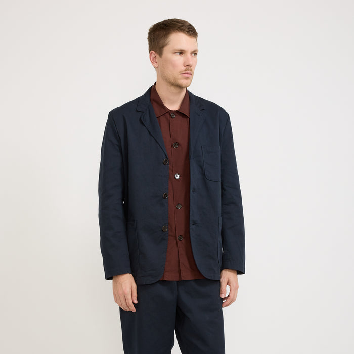 Universal Works Three Button Jacket Twill Navy | Maplestore