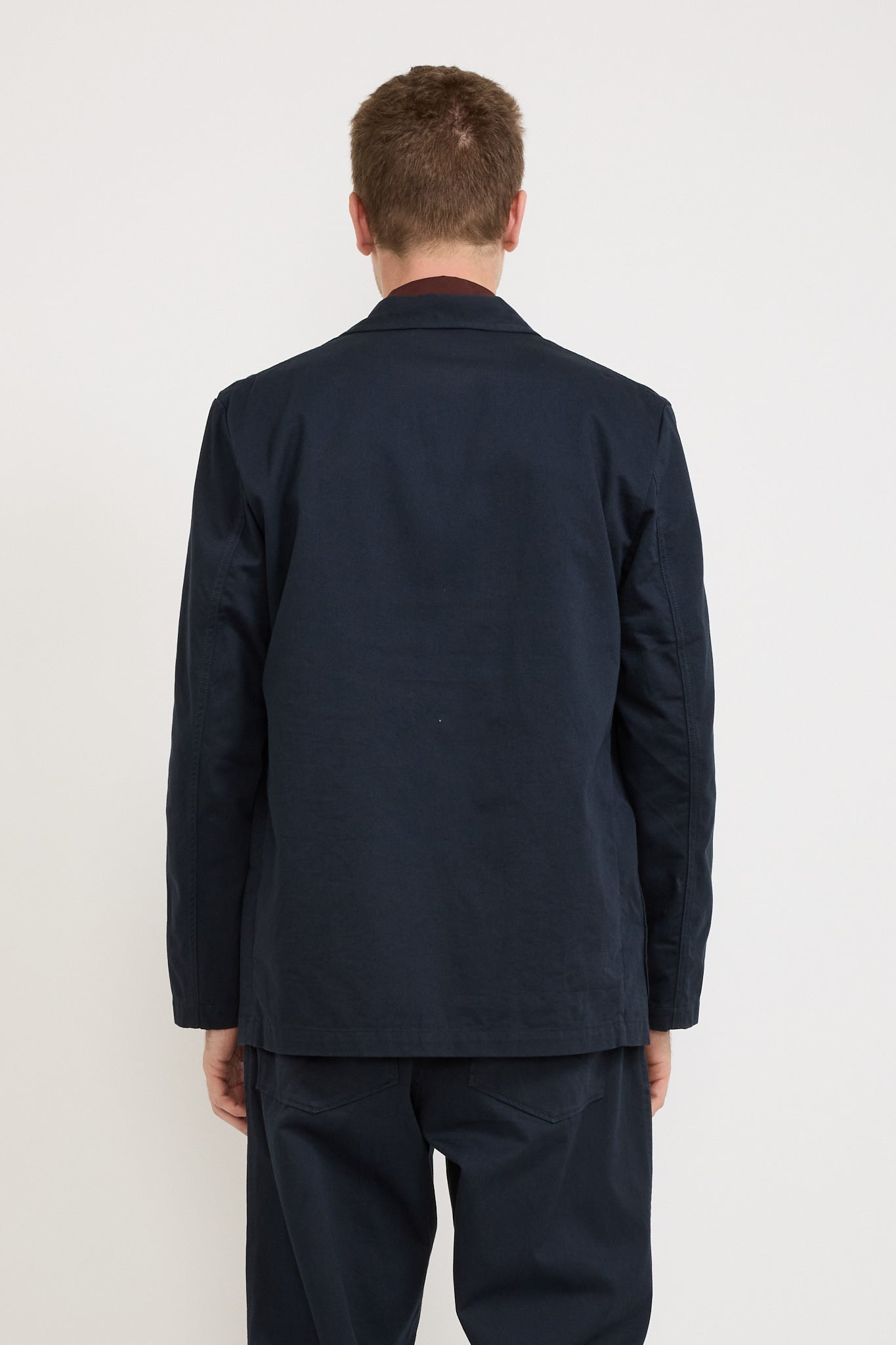 Three Button Jacket Twill Navy