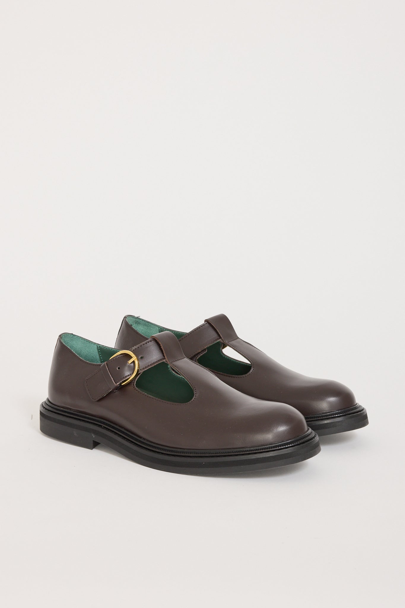 Vinny's | Vinnee T-Strap Derby Dark Brown Leather Womens | Maplestore