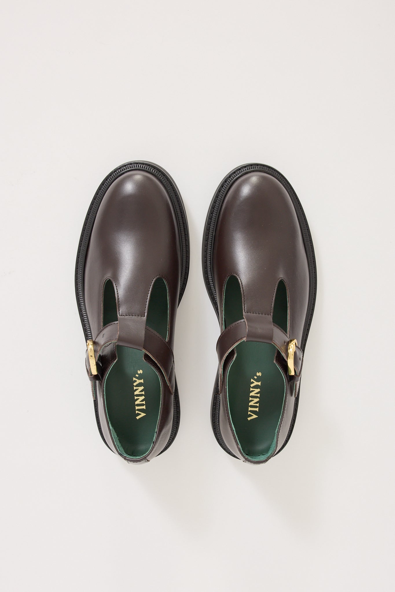 Vinny's | Vinnee T-Strap Derby Dark Brown Leather Womens | Maplestore