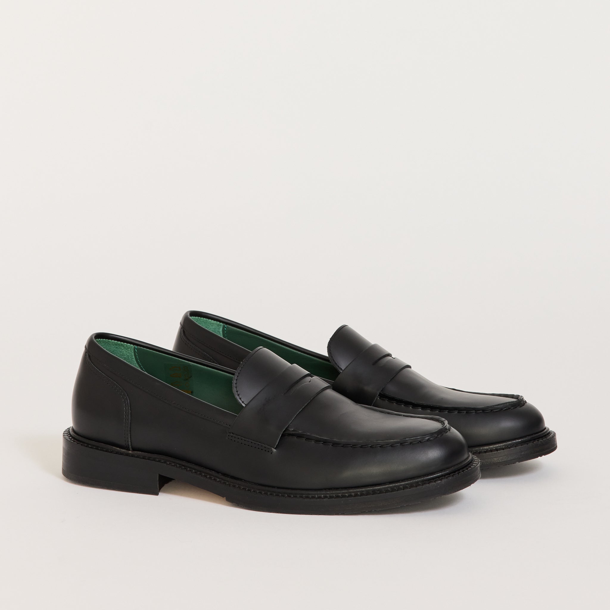 Townee Penny Loafer Black Polido Leather Womens