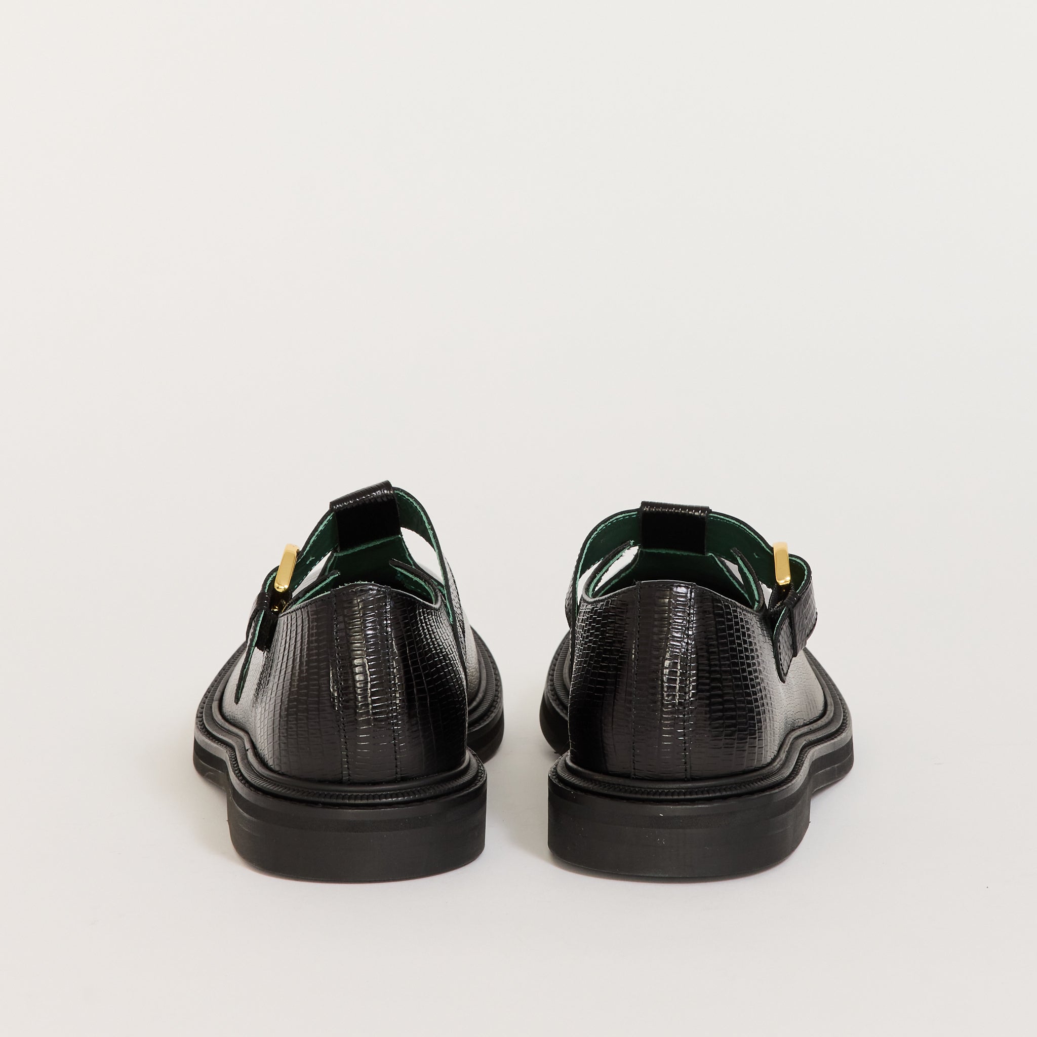 Vinny's | Vinnee T-Strap Derby Black Lizard Pattern | Maplestore