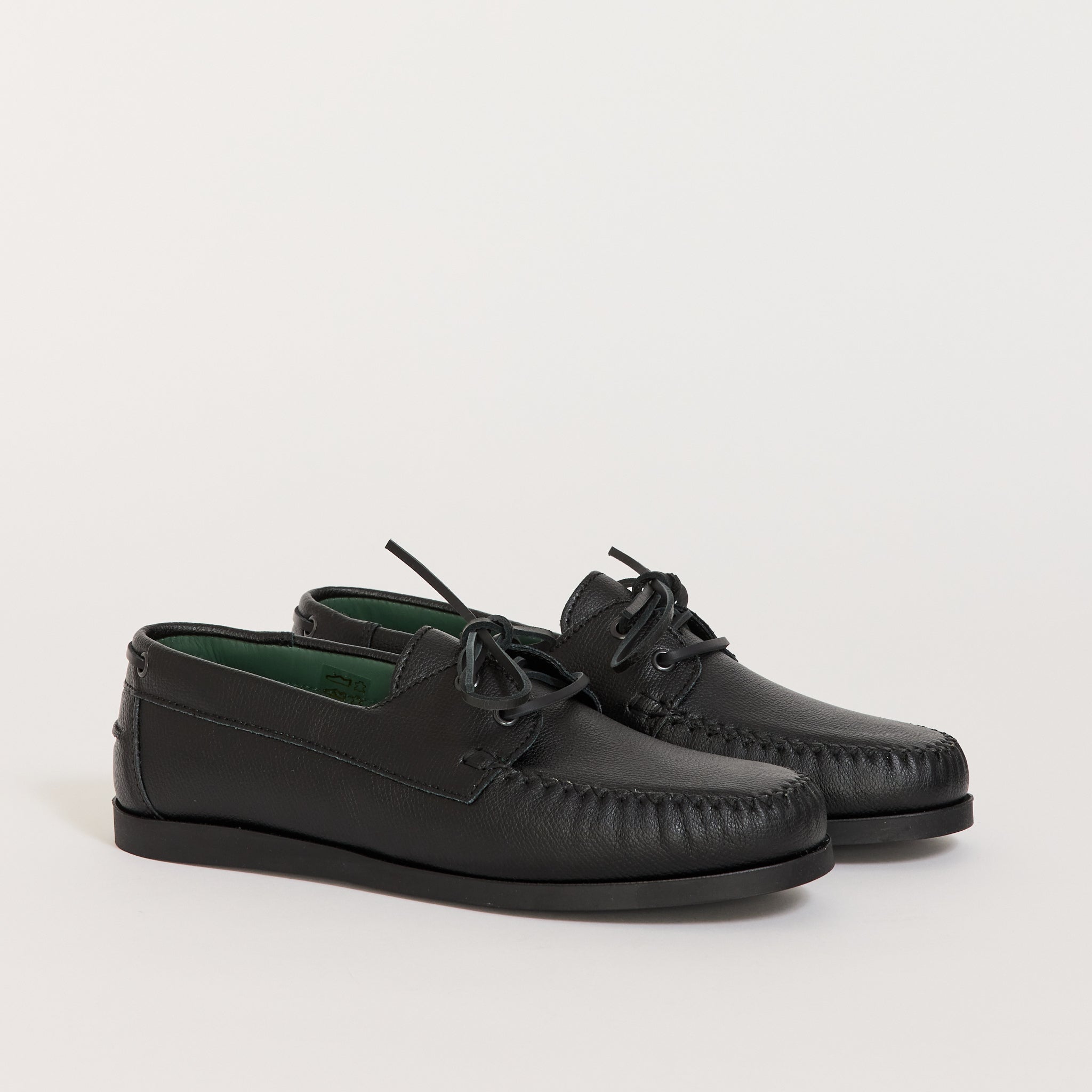 Boatman Black Grain Leather