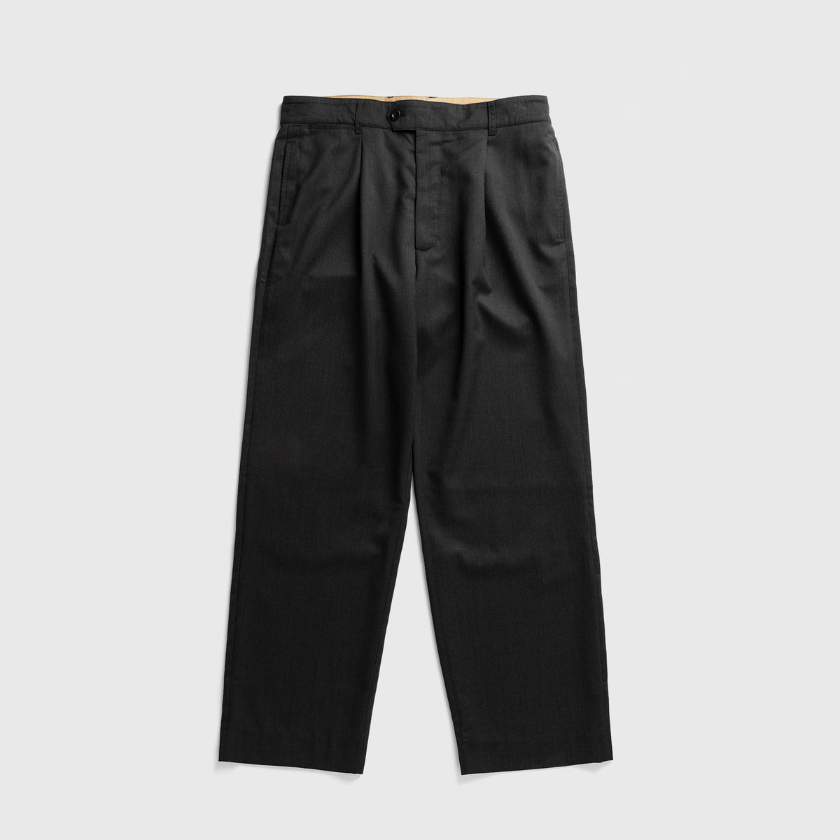 Norse Projects | Volda Easy Worsted Wool Pleated Trouser Charcoal Grey | Maplestore