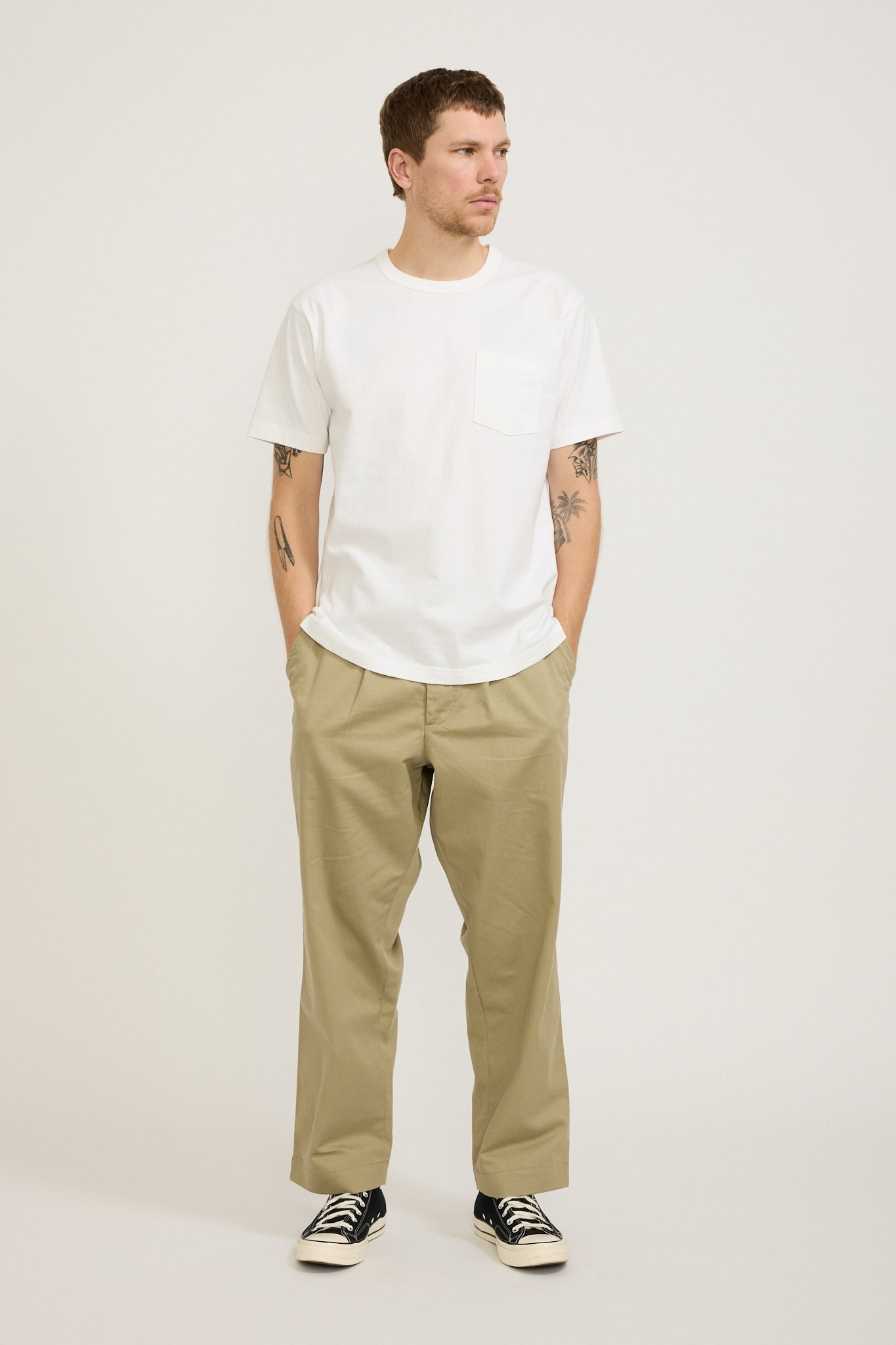 Sugar Cane | Whitesville S/S Pocket Tee Off White | Maplestore