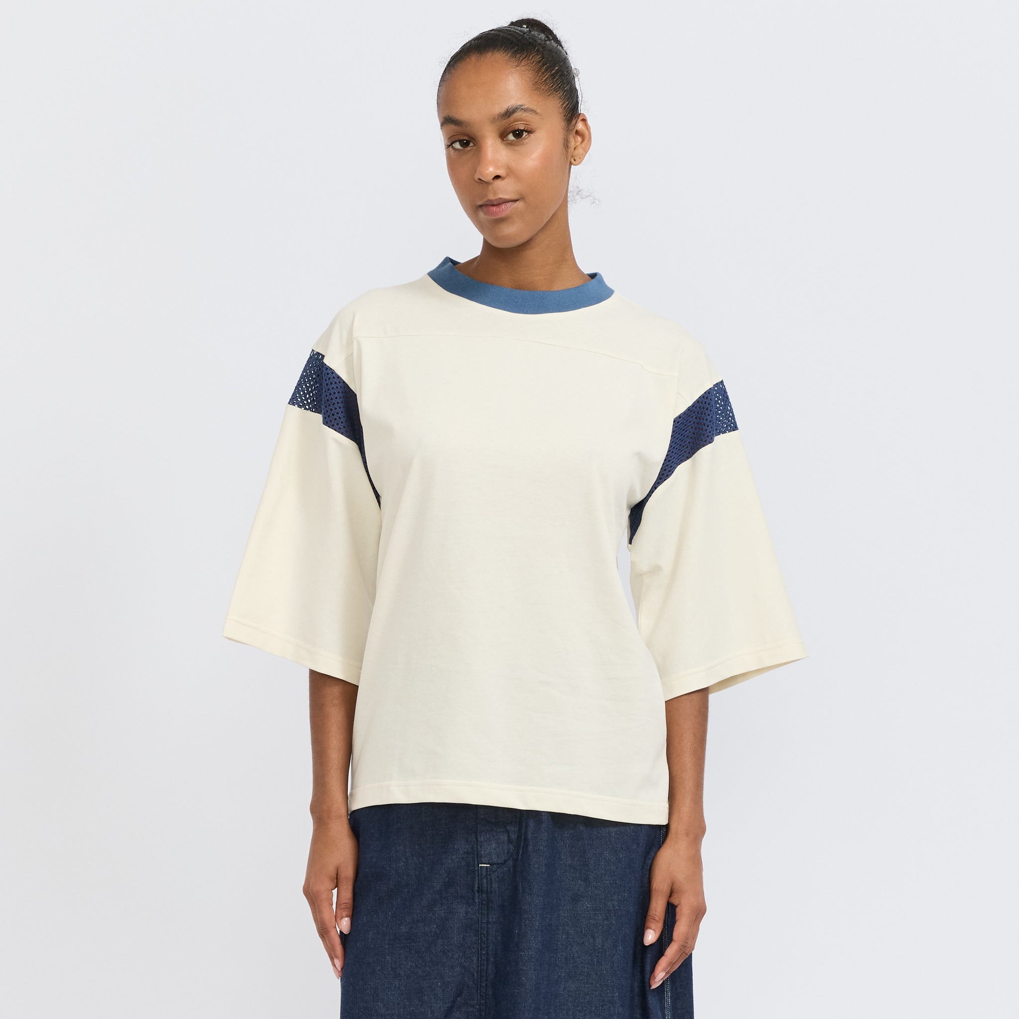 Football Tee Off White / Indigo
