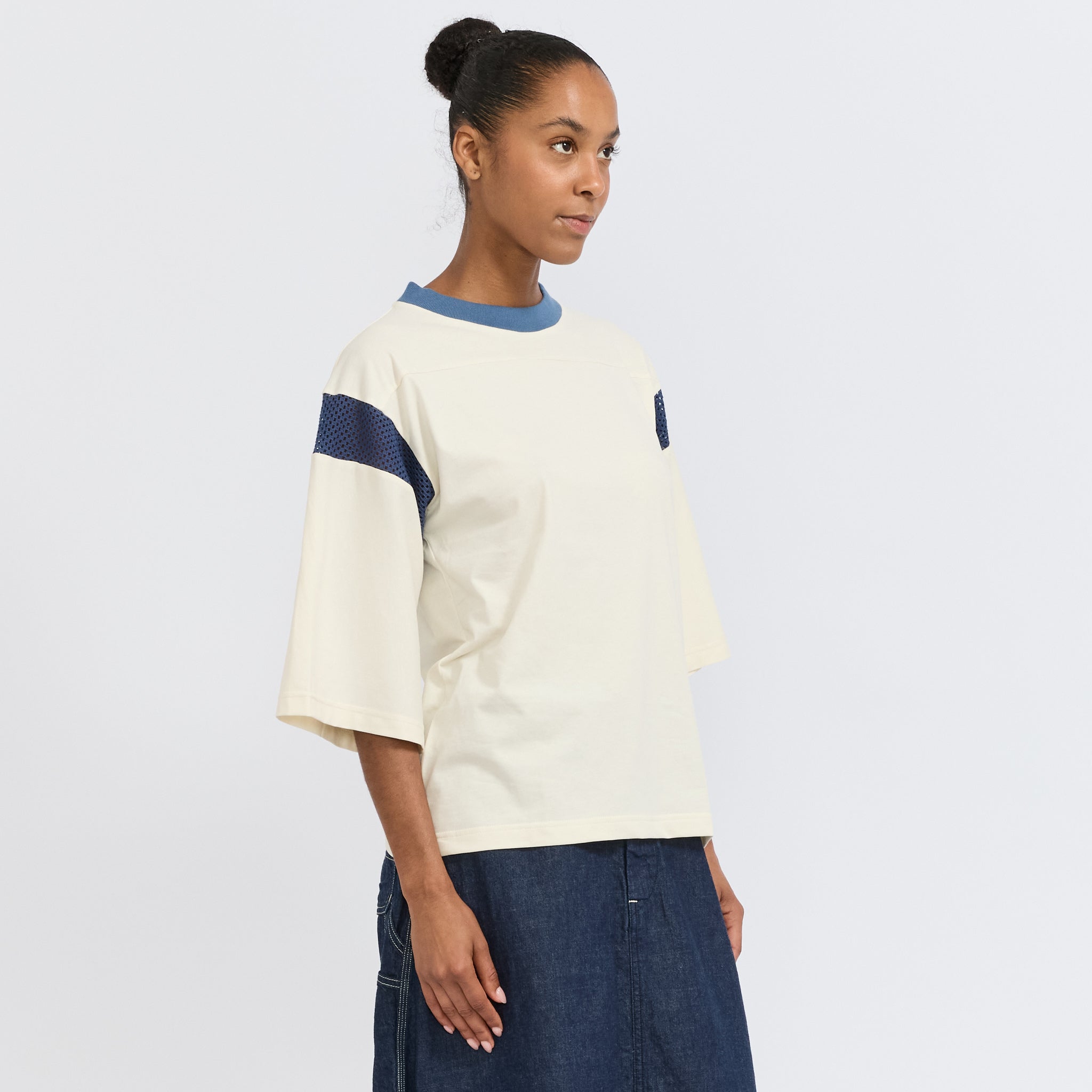 Football Tee Off White / Indigo