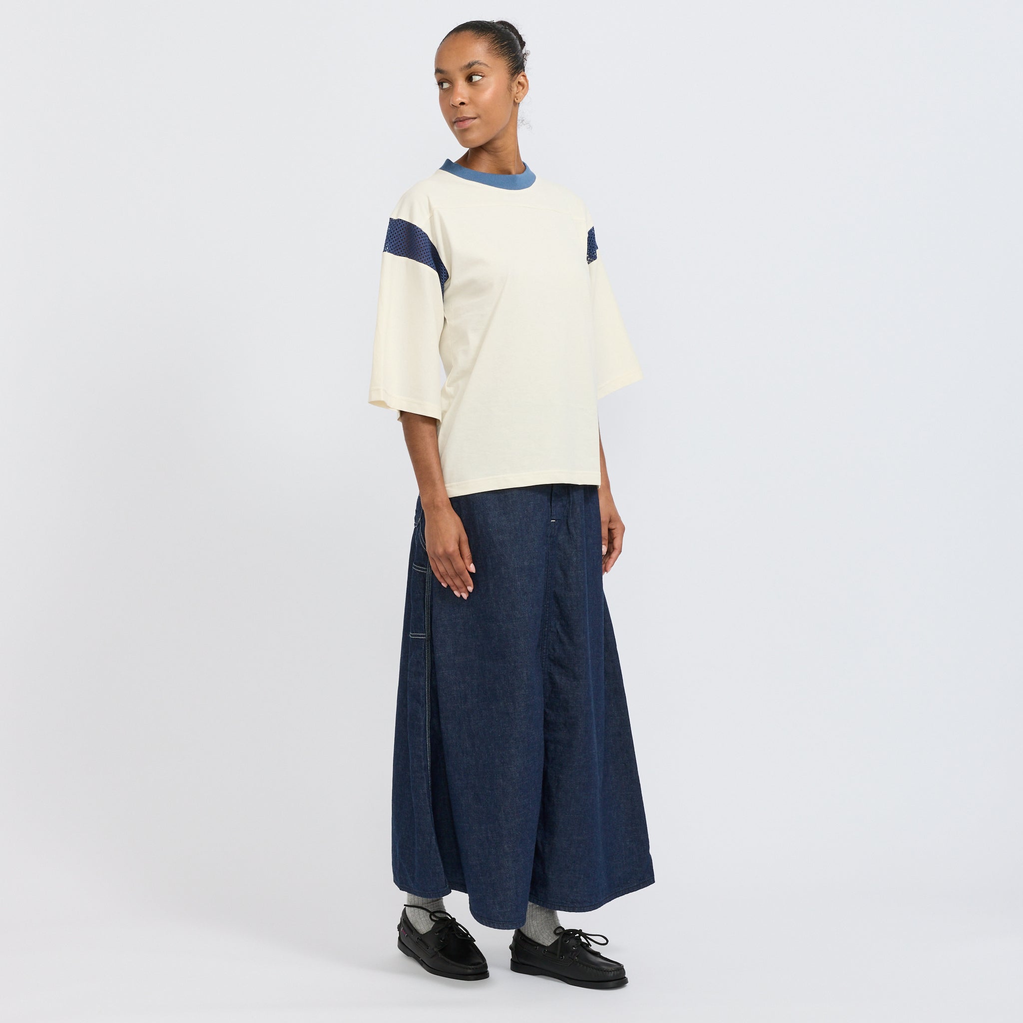 Football Tee Off White / Indigo