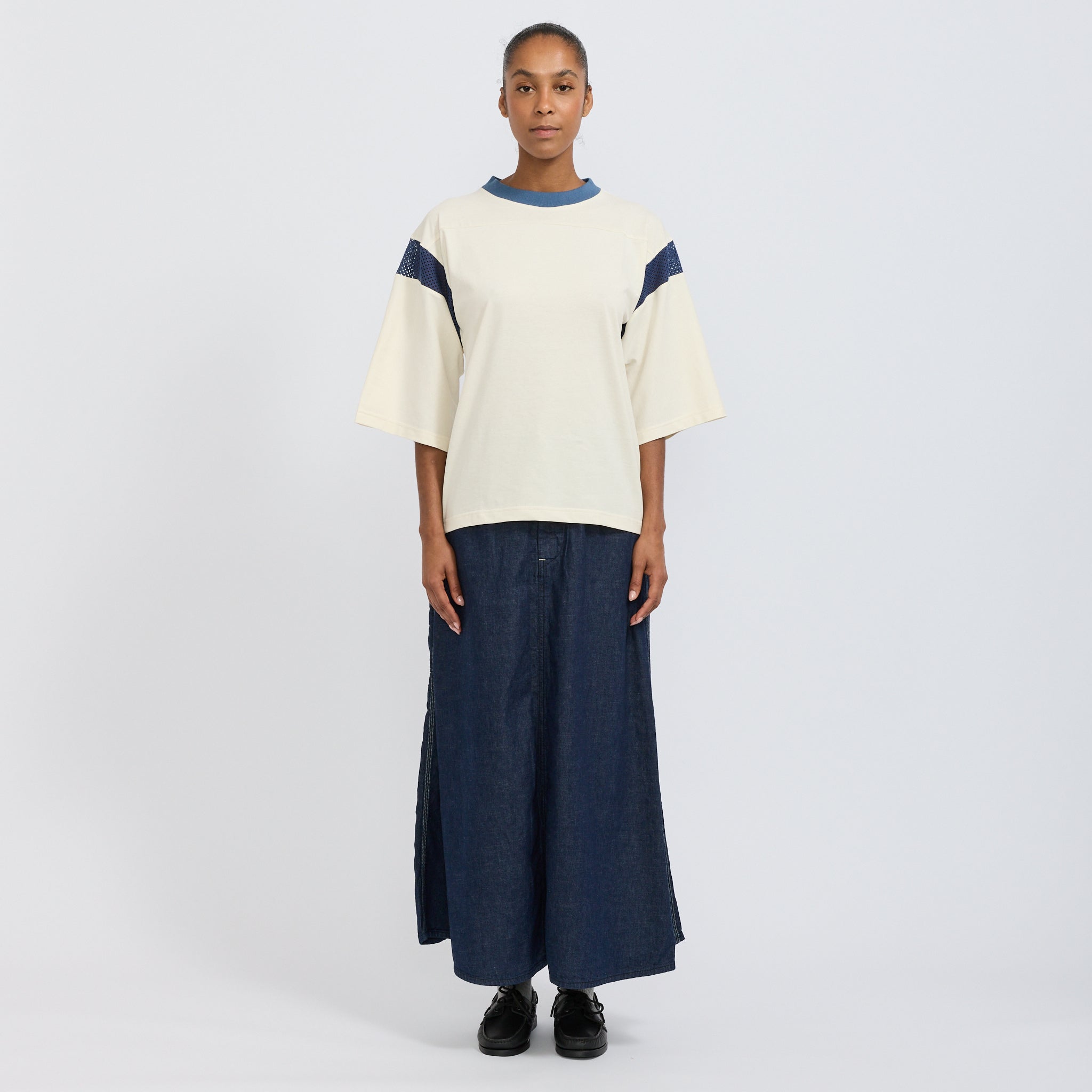 Football Tee Off White / Indigo
