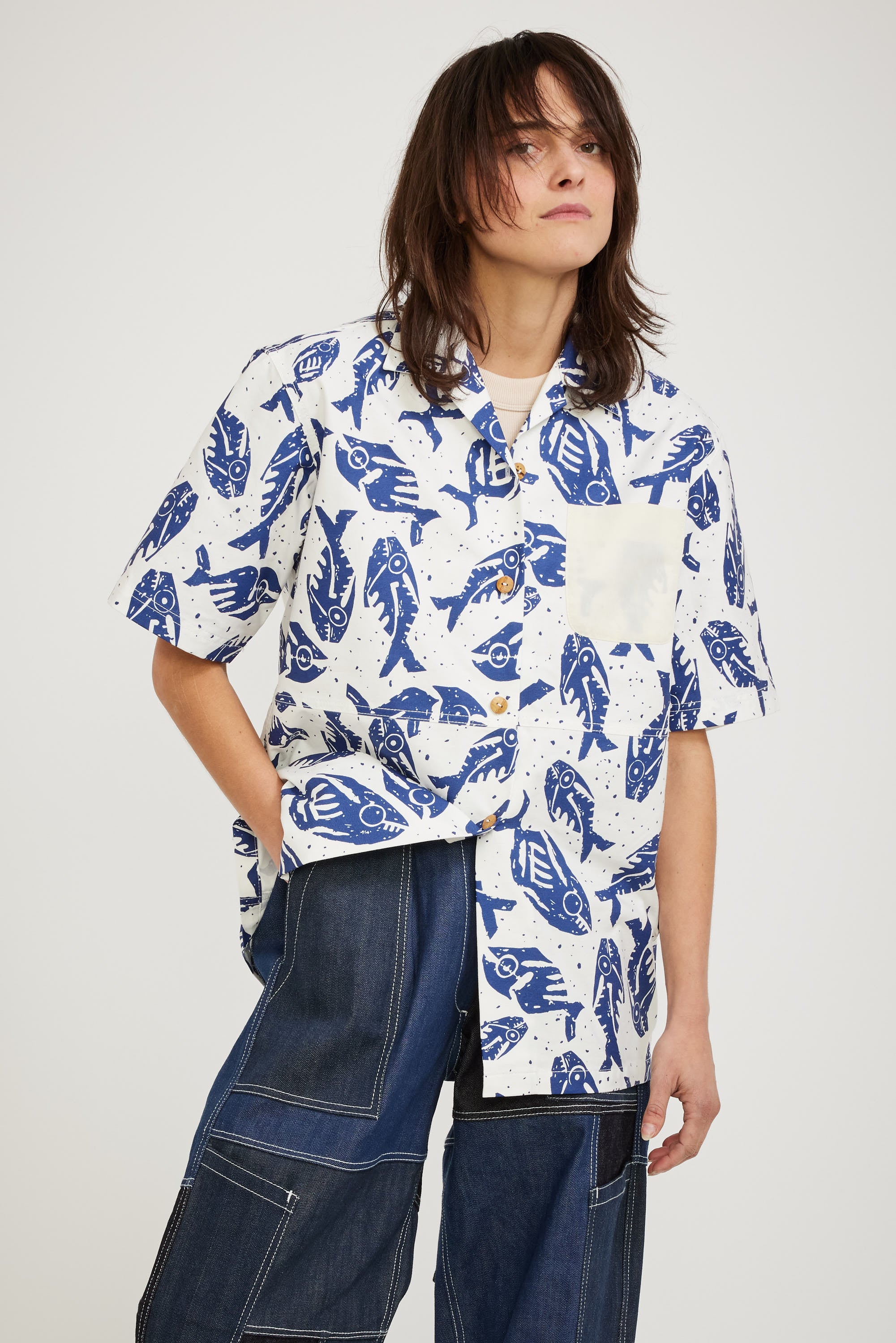 Wmenswear | Unisex Rec Shirt Navy/White | Maplestore