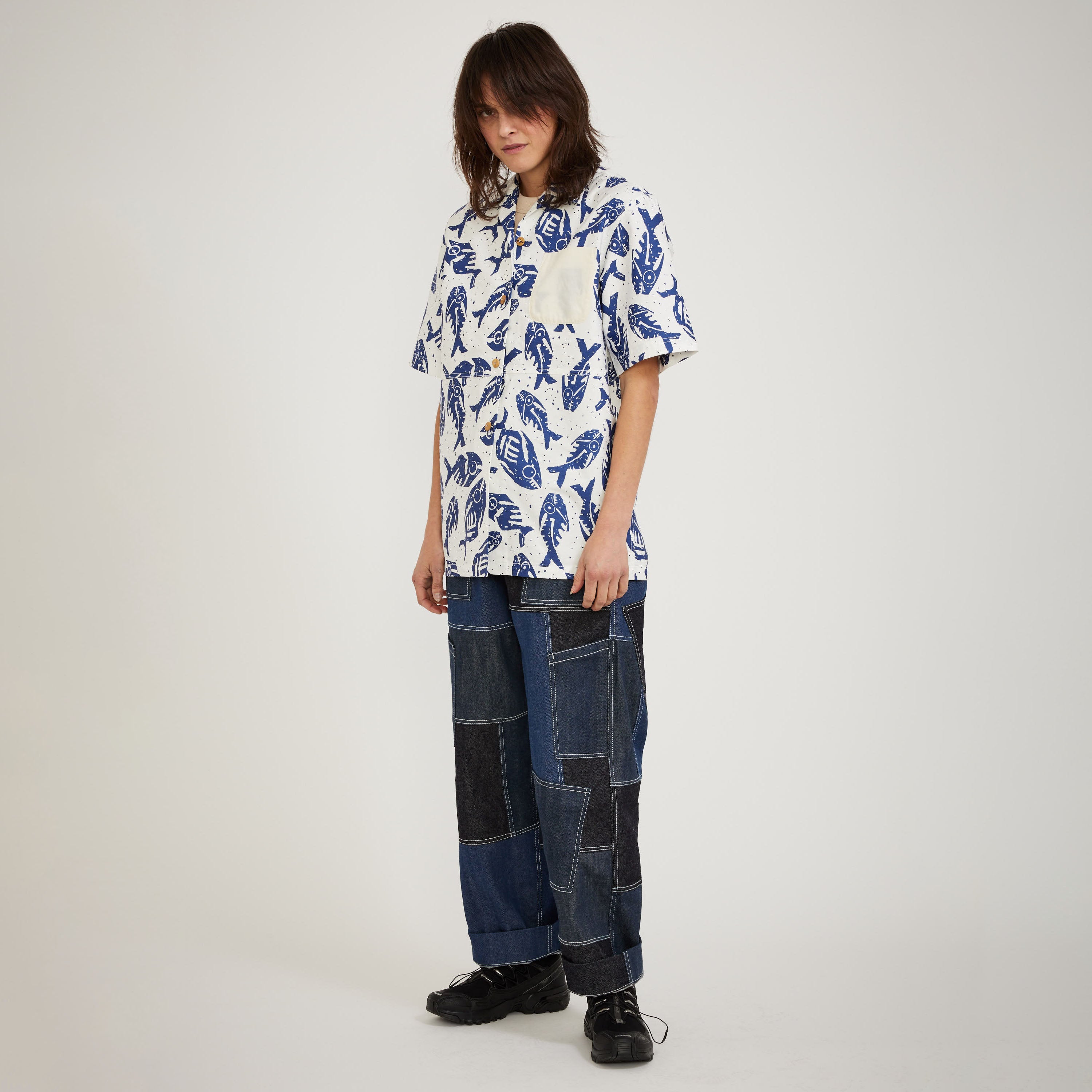 Unisex Rec Shirt Navy/White