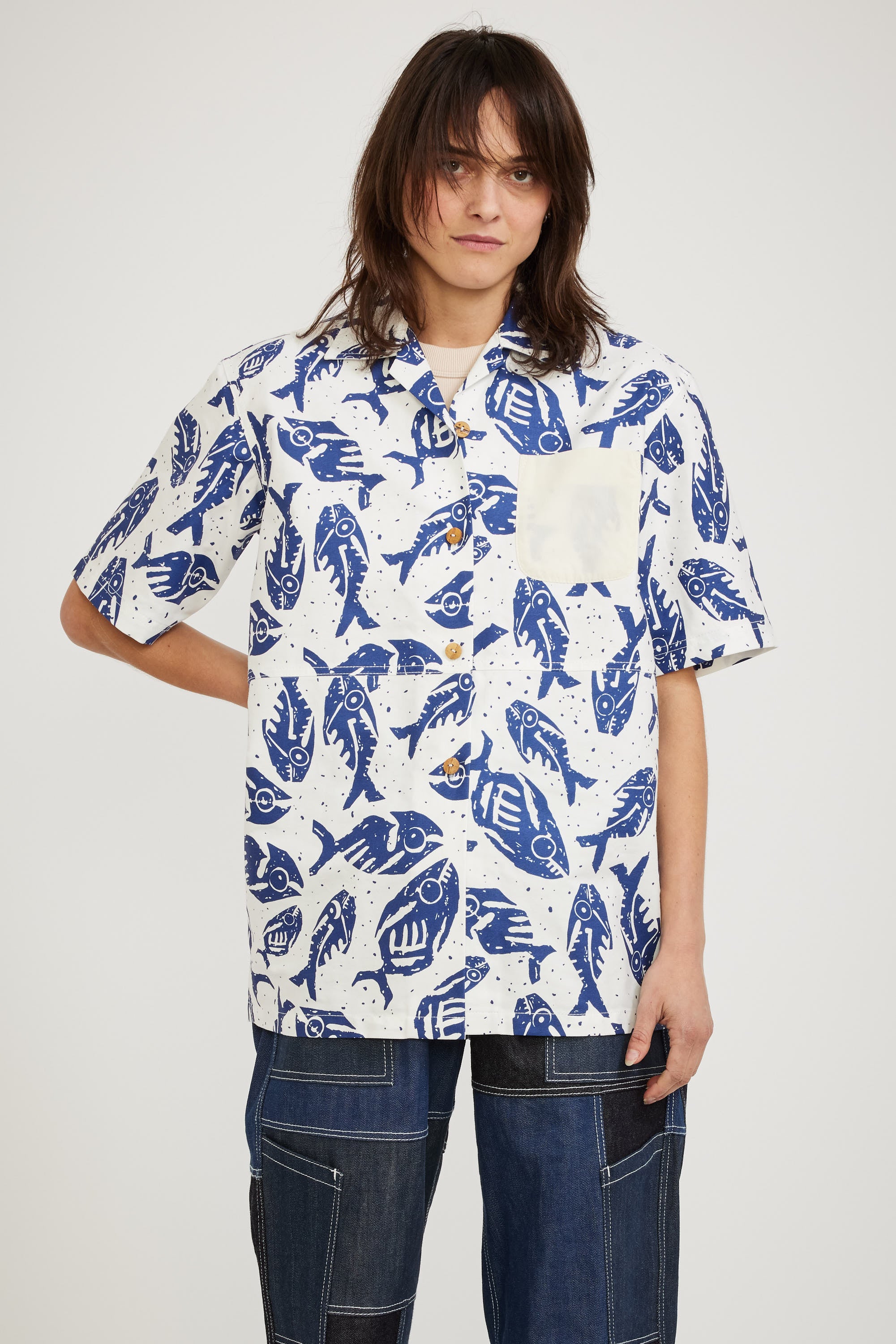 Wmenswear | Unisex Rec Shirt Navy/White | Maplestore