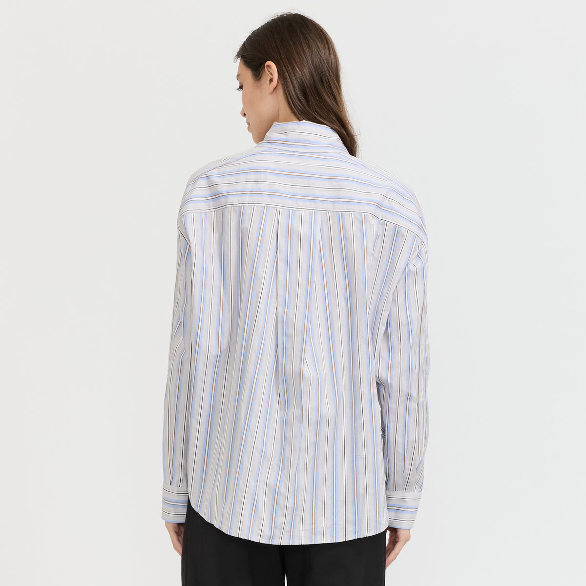 Lenoa Panel Stripe Shirt Micro Chip Grey