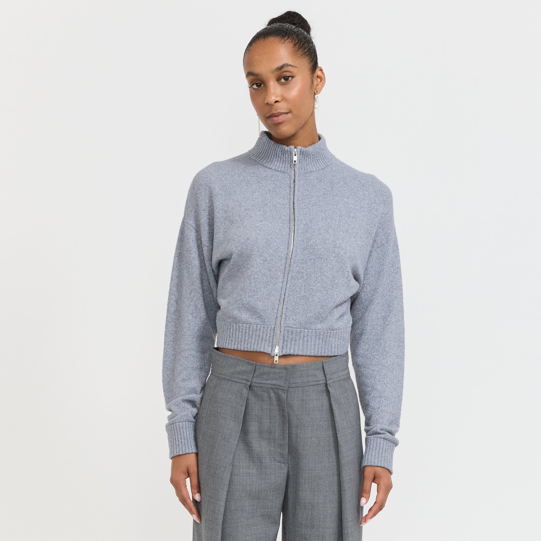 Won Hundred | Alea Knit Cardigan Bluish Grey | Maplestore