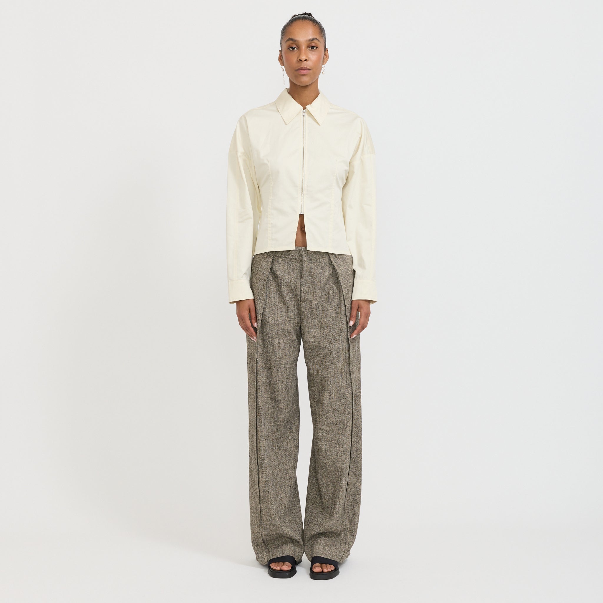 Won Hundred | Gia Shirt Light Grey | Maplestore